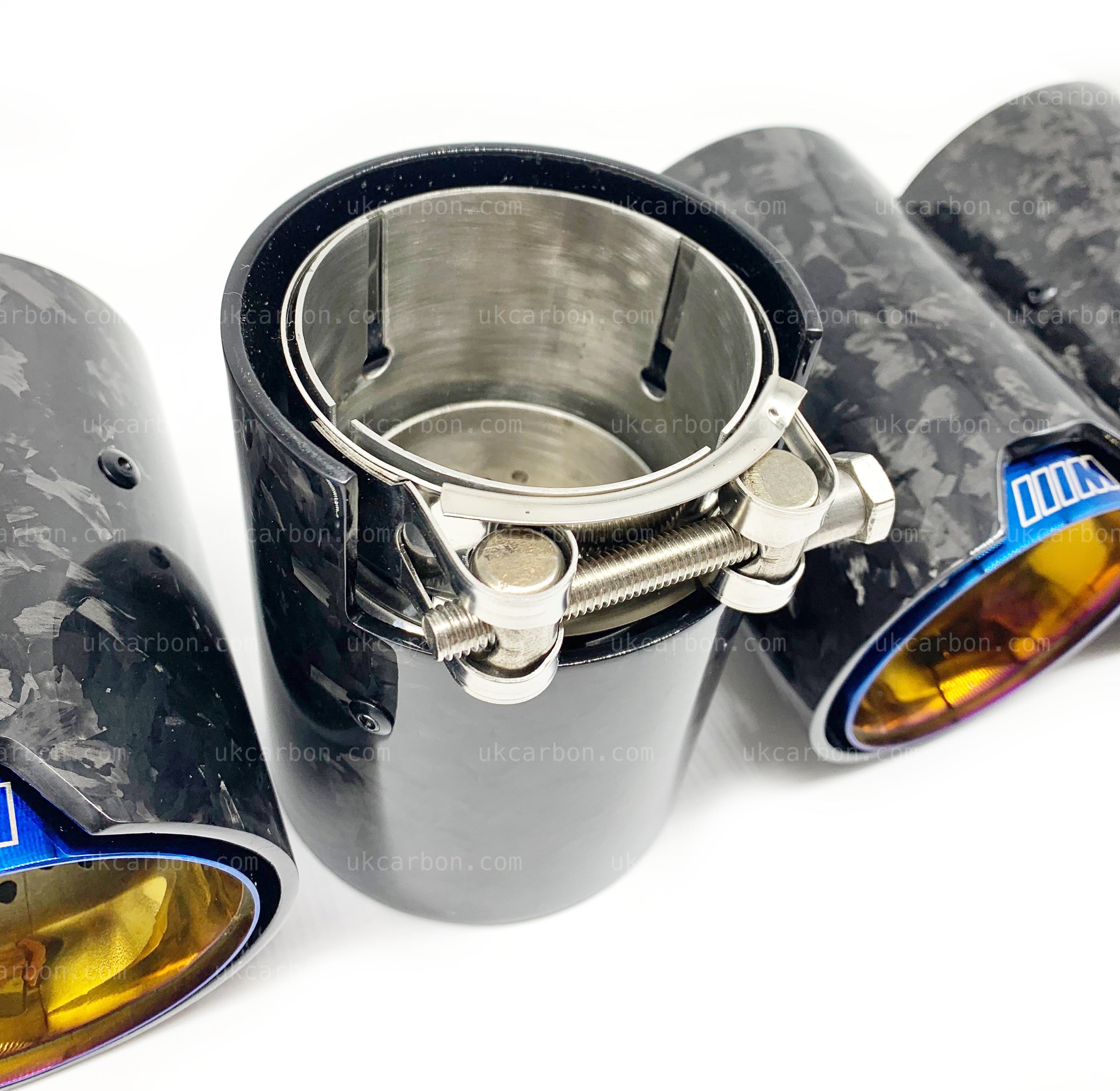 BMW M2 M3 M4 Exhaust Tips Blue Forged Carbon Fibre F87 F80 F82 F83 by UKCarbon