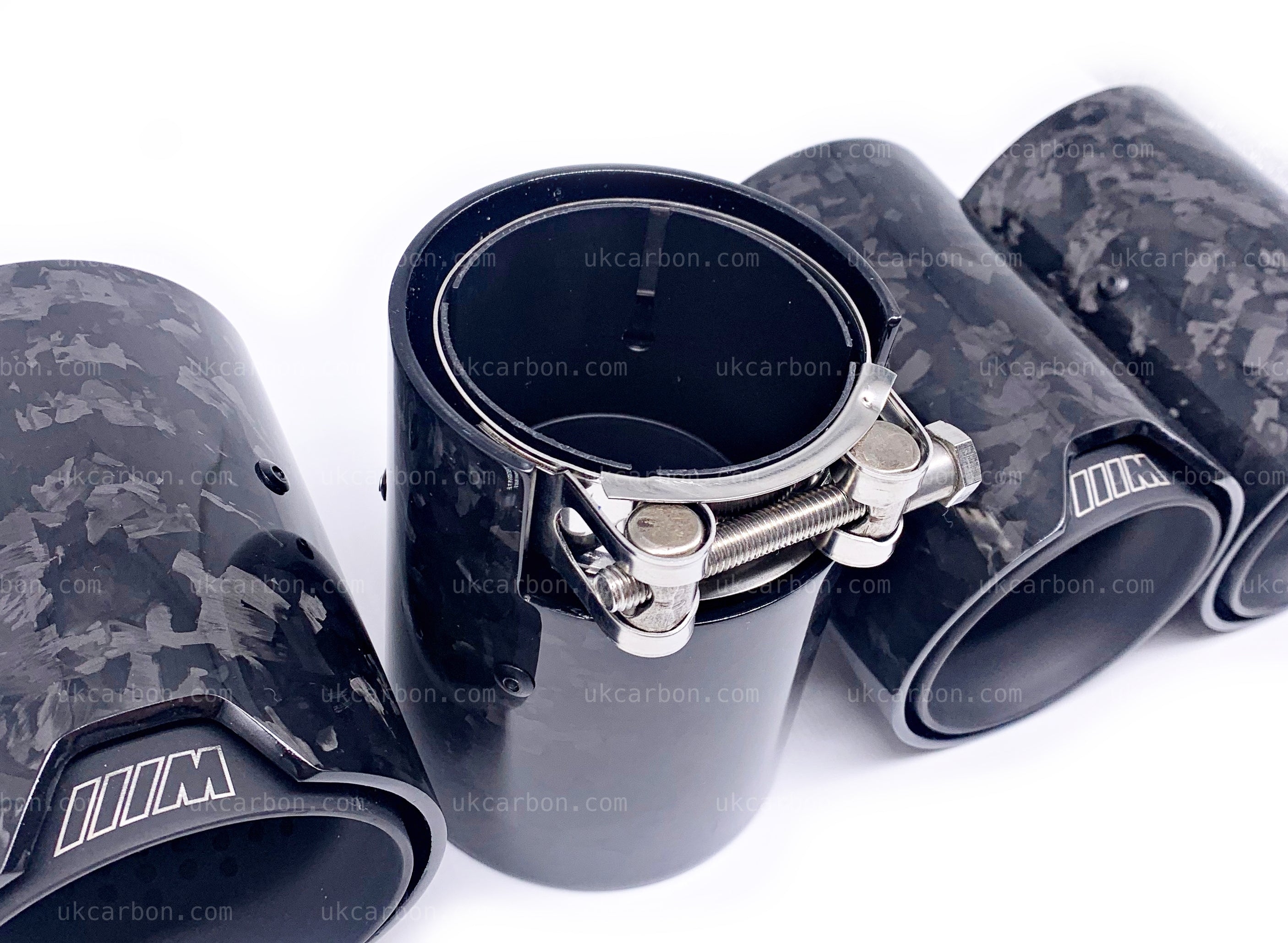 BMW M2 M3 M4 Exhaust Tips Black Forged Carbon Fibre F87 F80 F82 F83 by UKCarbon