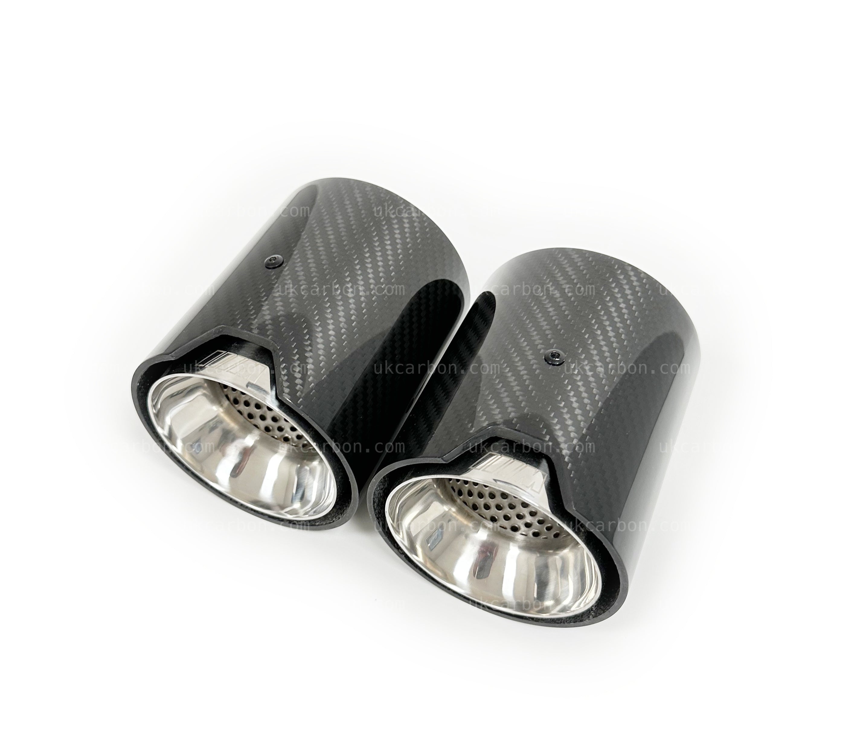 BMW M135i xDrive F40 Carbon Exhaust Tips M Performance Silver by UKCarbon