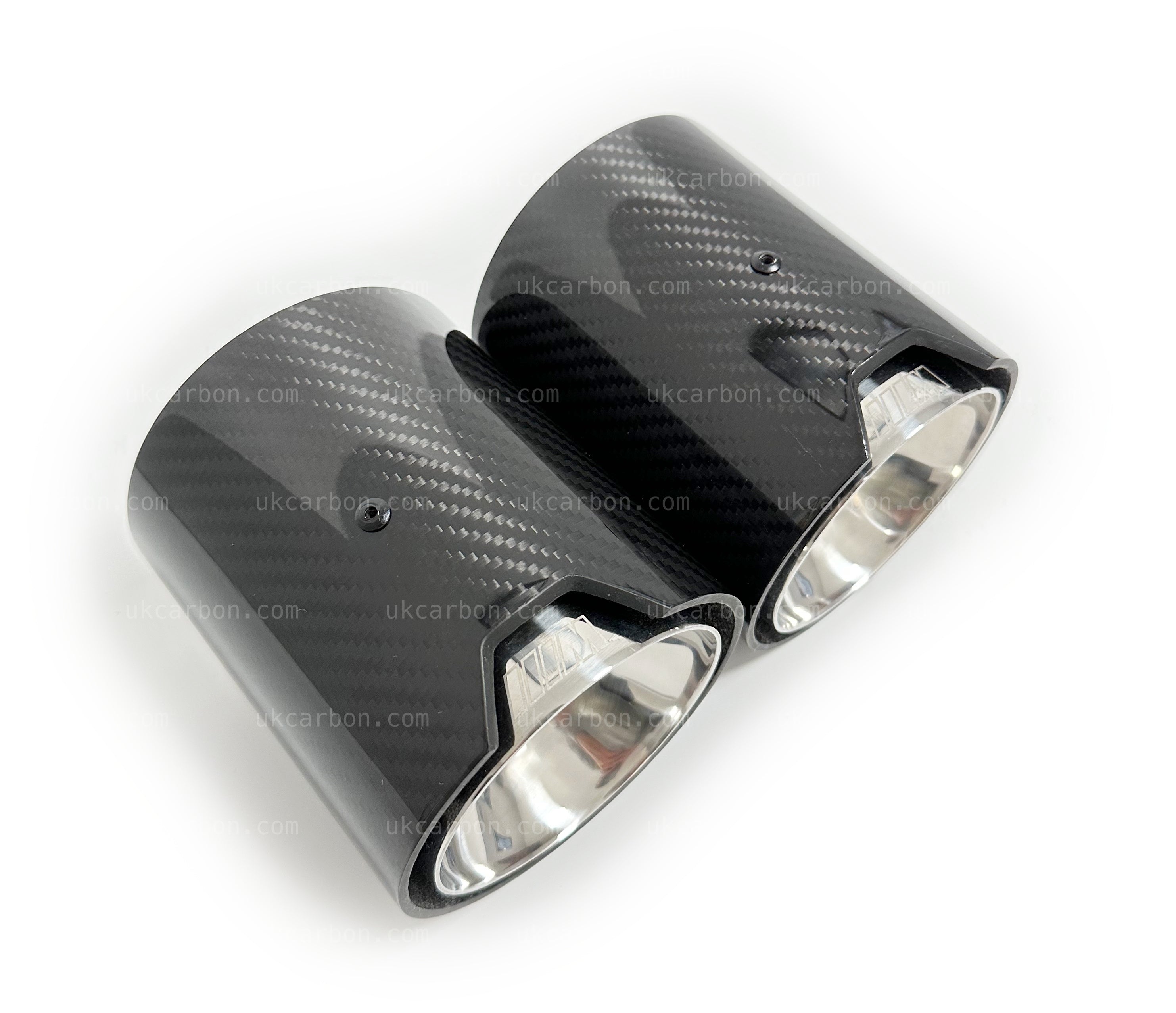 BMW M135i xDrive F40 Carbon Exhaust Tips M Performance Silver by UKCarbon