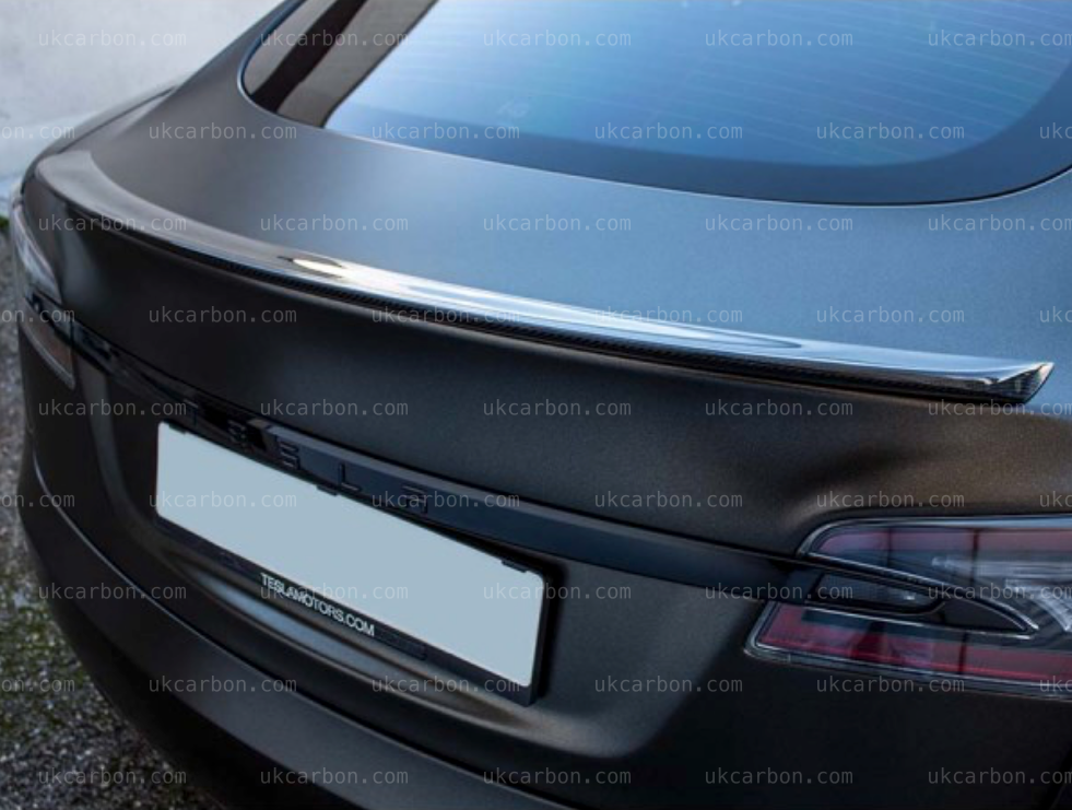 Tesla Model S Spoiler Gloss Carbon Fibre Boot Lip Performance Style by UKCarbon