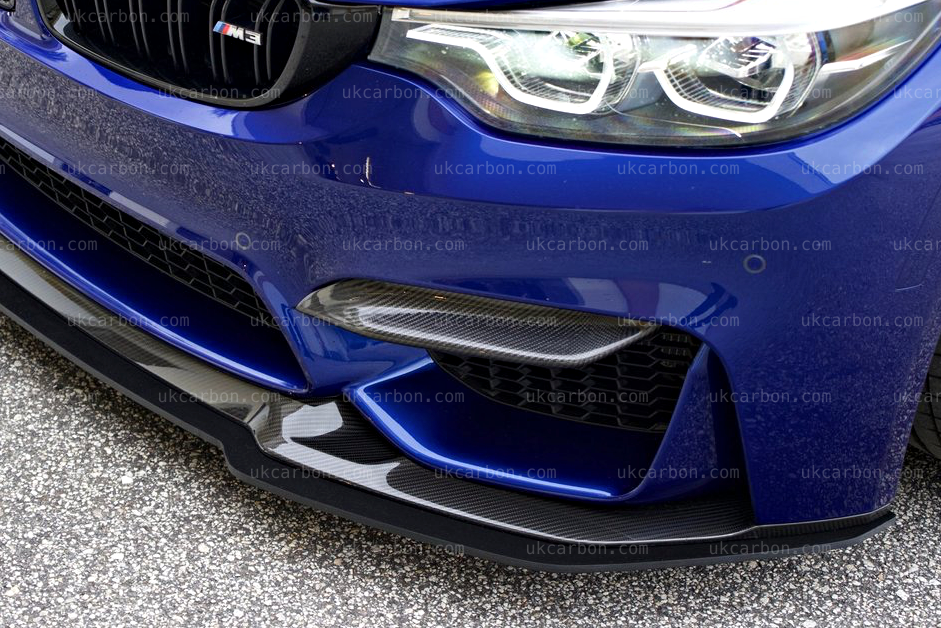 BMW M3 M4 Carbon Front Bumper Insert Splitter Fibre F80 F82 F83 by UKCarbon