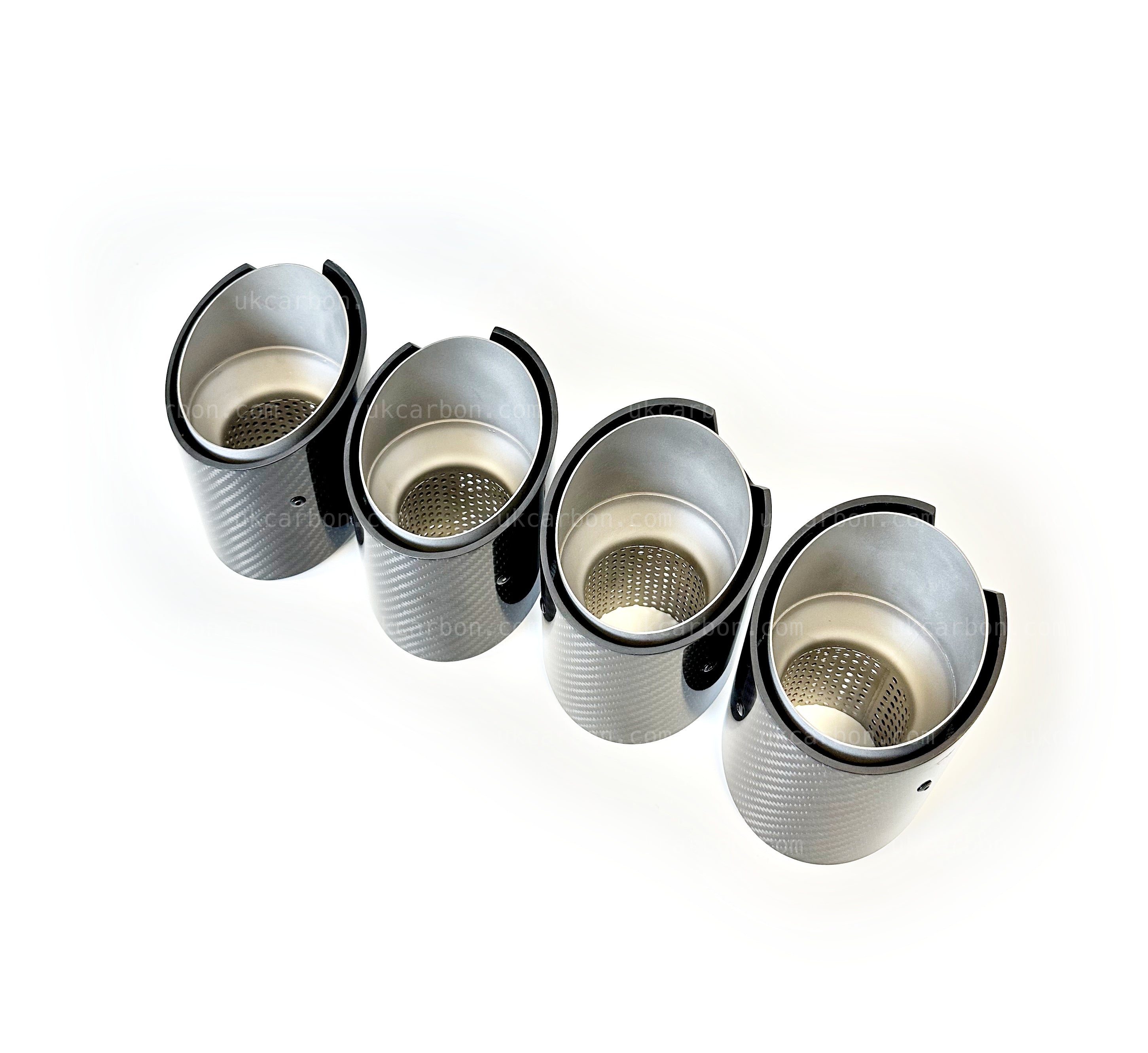 BMW M3 M4 G80 G82 G83 M Performance Carbon Silver Exhaust Tips MP By UKCarbon