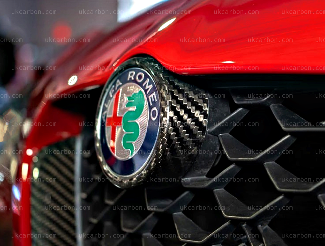 Alfa Romeo Giulia Carbon Fibre Badge Surround Trim by UKCarbon