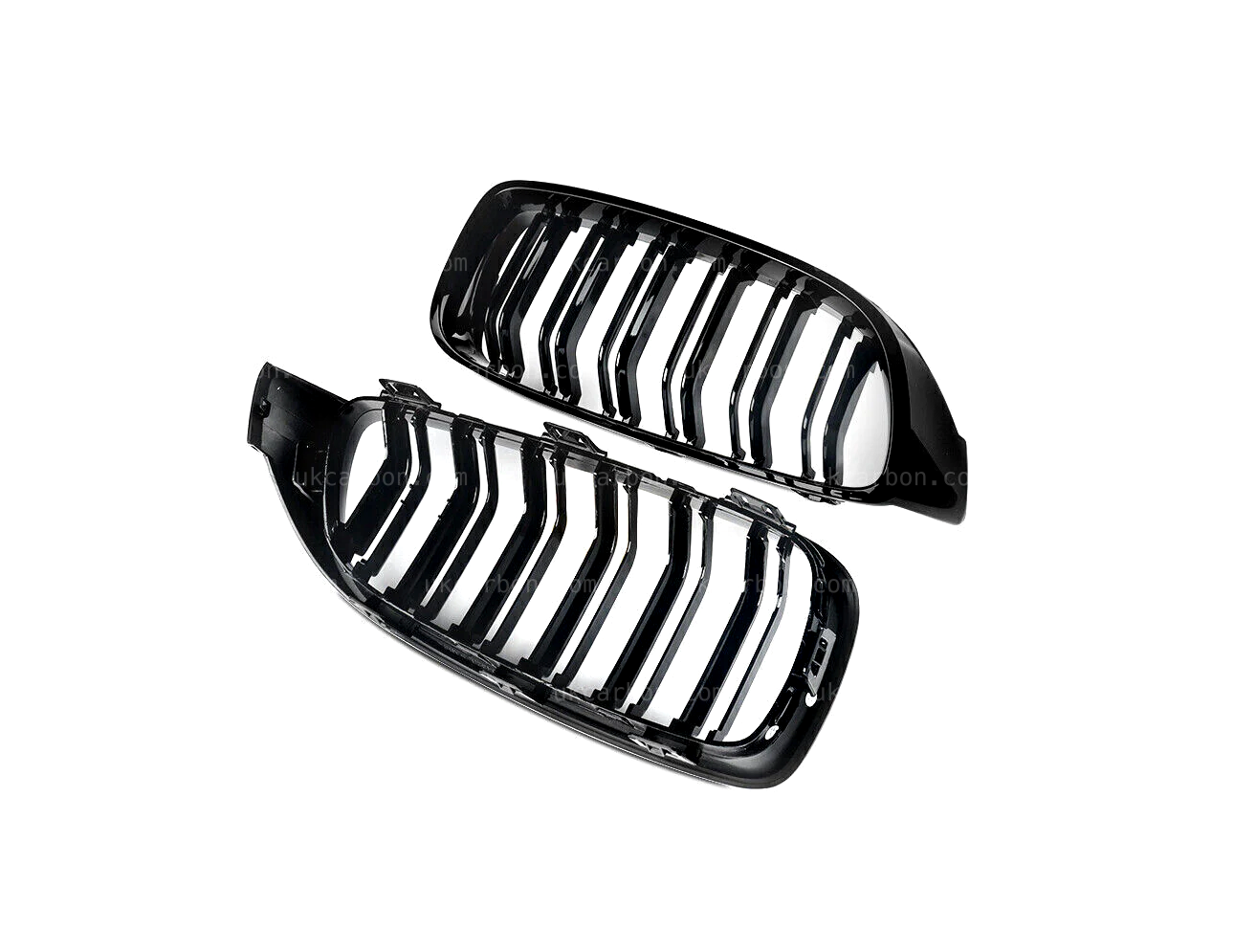 BMW 4 Series Gloss Black Kidney Grille Twin Bar Slat F33 F36 F32 by UKCarbon
