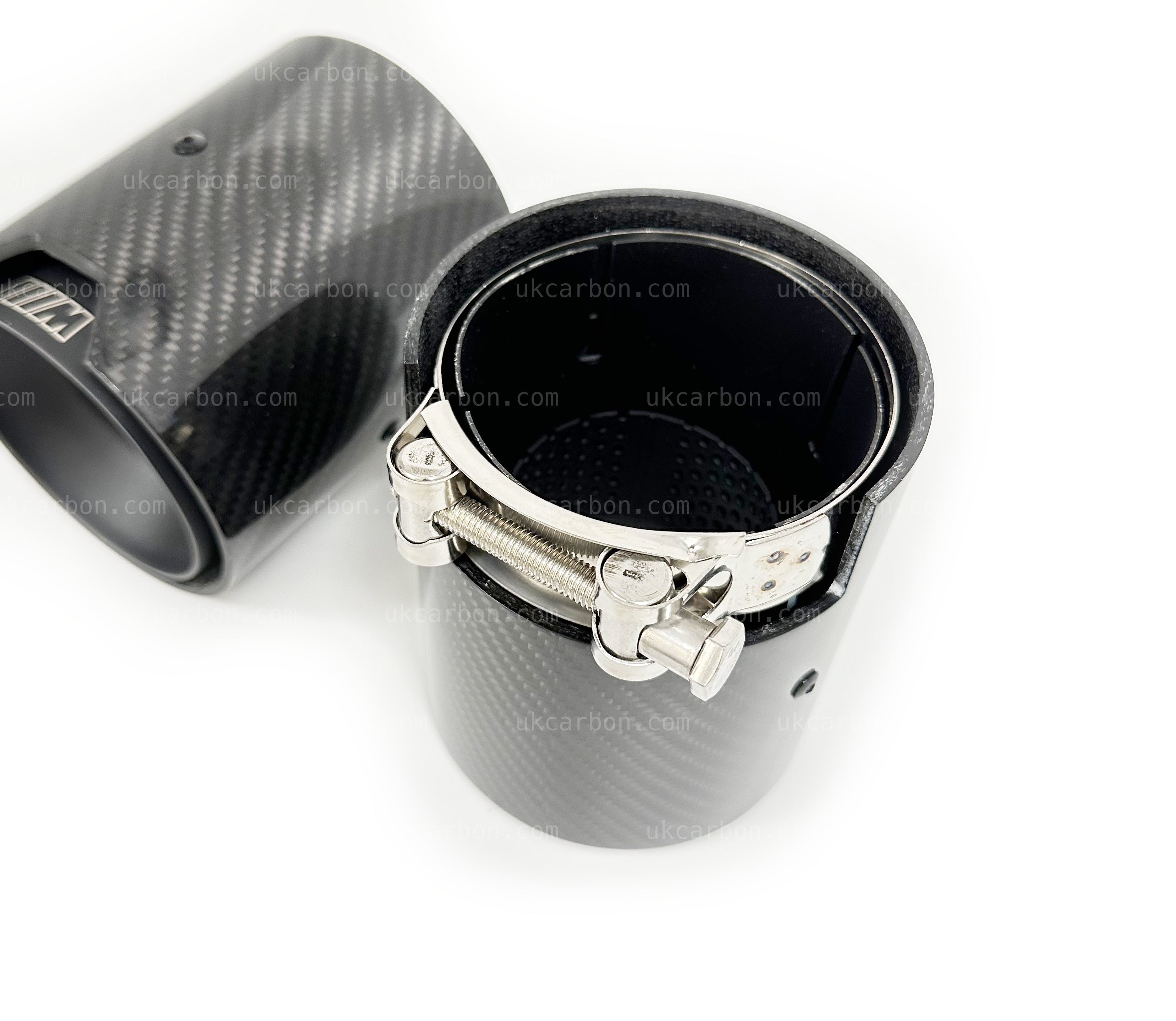BMW M135i xDrive F40 Carbon Exhaust Tips M Performance Black by UKCarbon