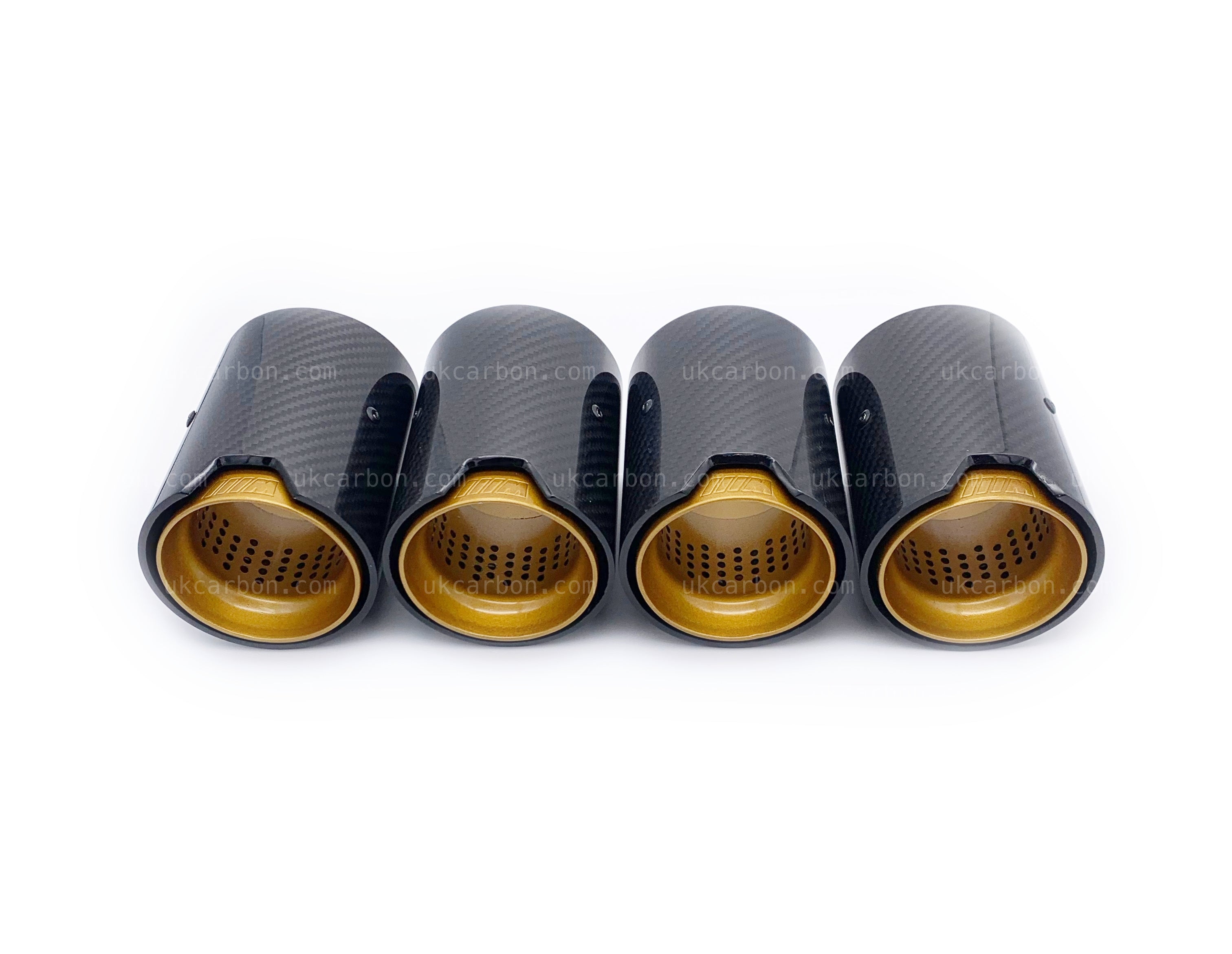 BMW M2 M3 M4 Carbon Exhaust Tips Gold Fibre MP MPE F87 F80 F82 F83 by UKCarbon