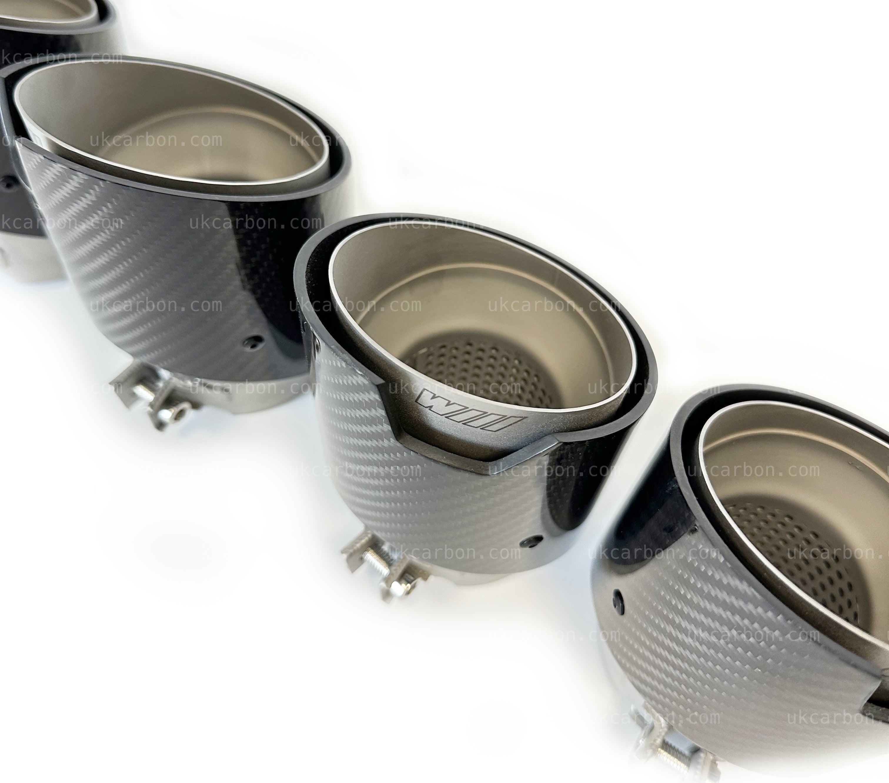 BMW M3 M4 G80 G82 G83 M Performance Carbon Silver Exhaust Tips MP By UKCarbon