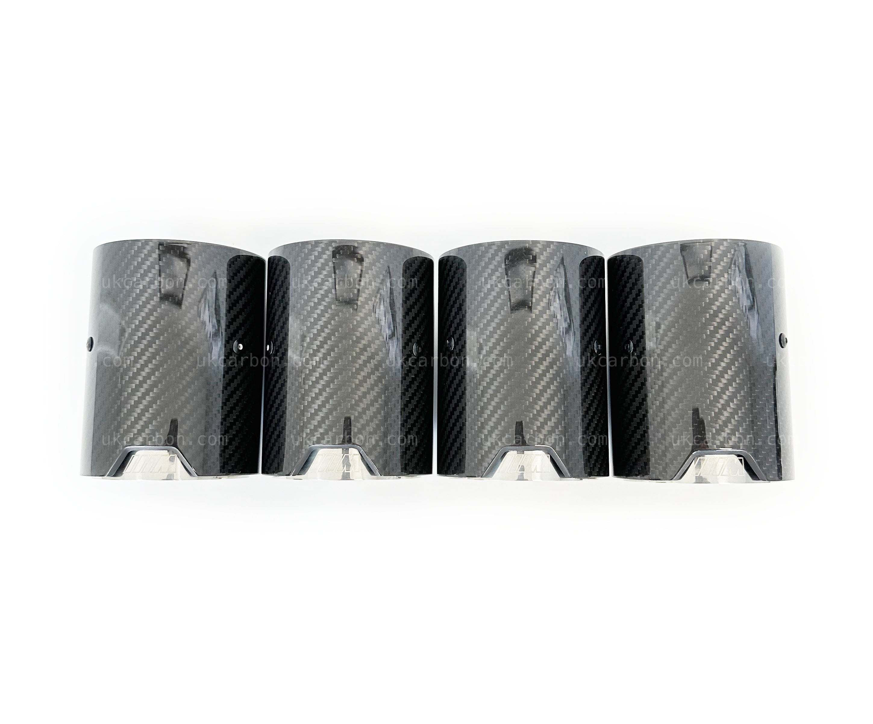 BMW M2 M3 M4 Carbon Exhaust Tips Silver Fibre MP MPE F87 F80 F82 F83 by UKCarbon