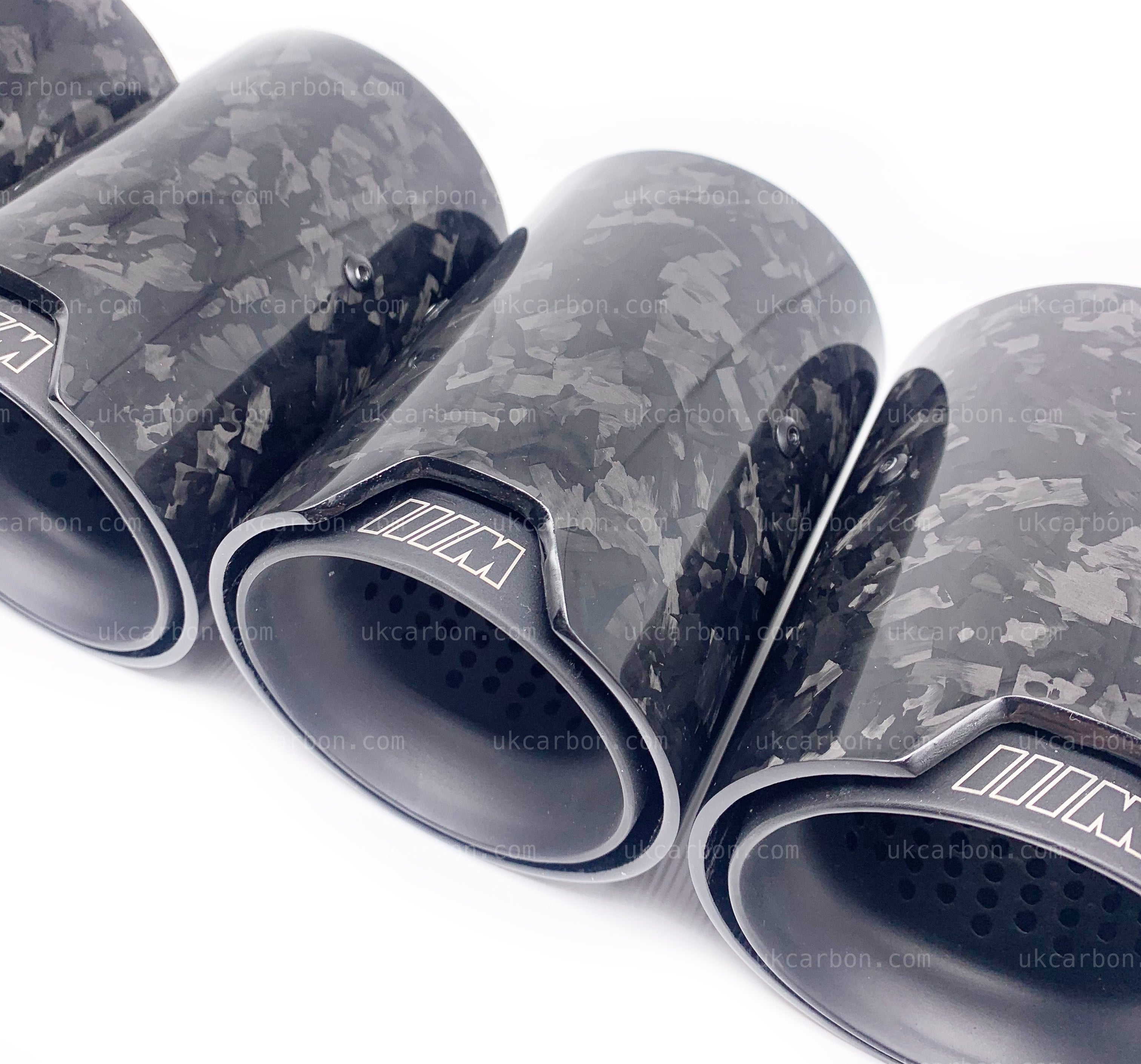 BMW M2 M3 M4 Exhaust Tips Black Forged Carbon Fibre F87 F80 F82 F83 by UKCarbon