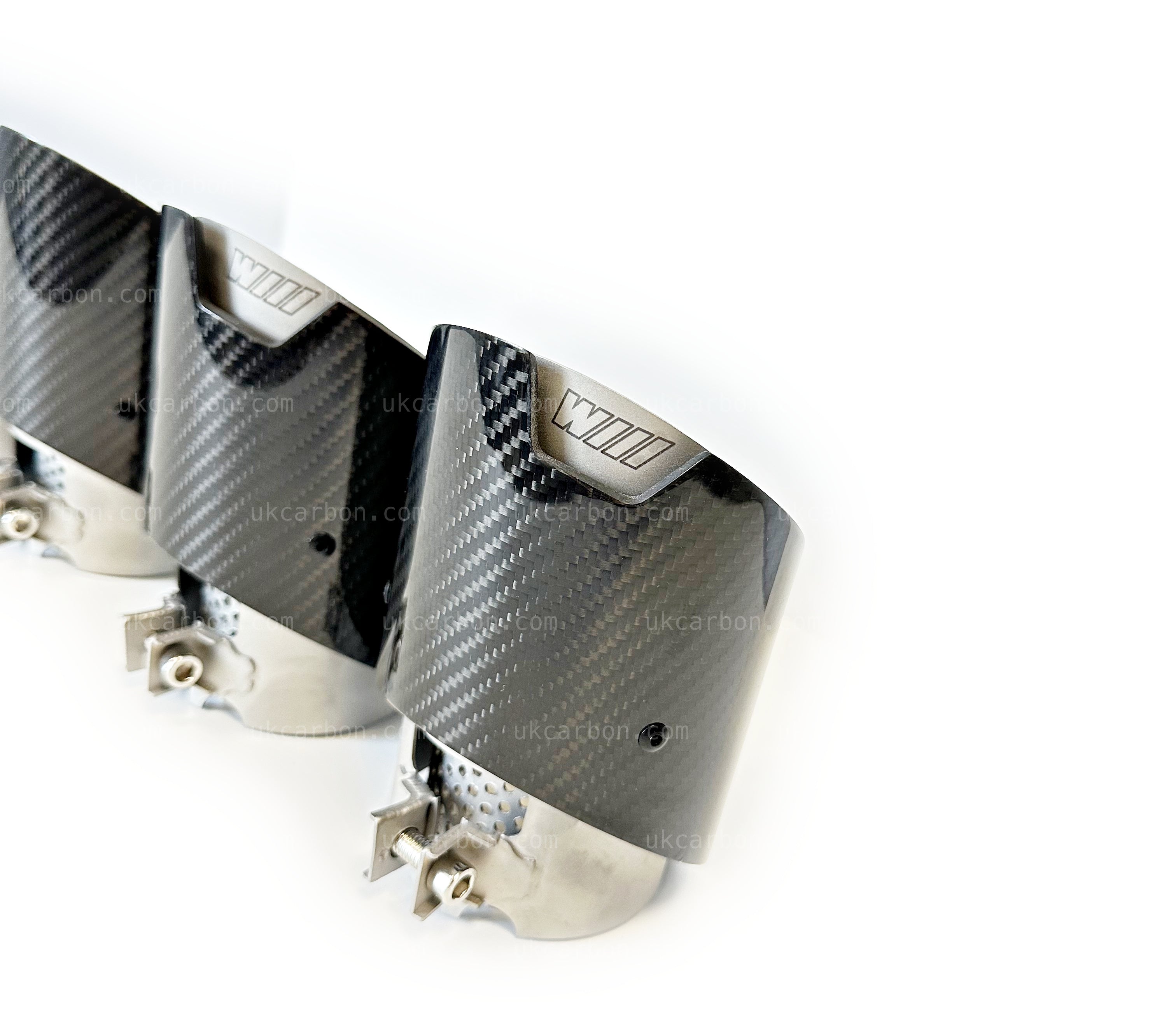 BMW M3 M4 G80 G82 G83 M Performance Carbon Silver Exhaust Tips MP By UKCarbon