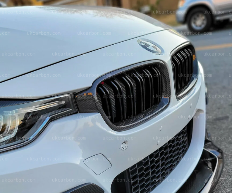 BMW 3 Series Grille Carbon Fibre F30 F31 Gloss Black M Performance by UKCarbon