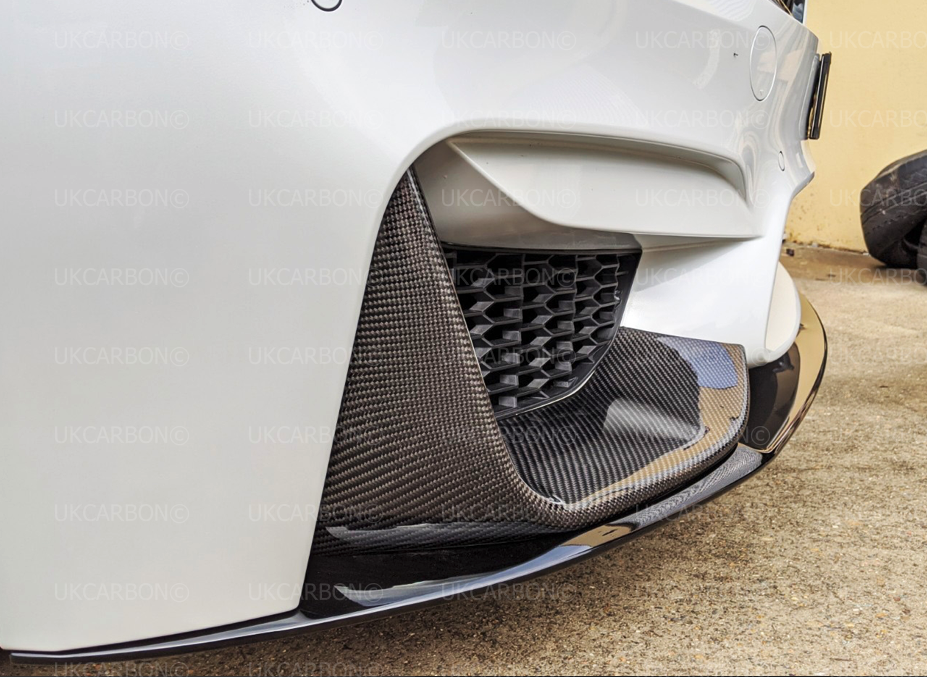 BMW M3 M4 Carbon Fibre Front Bumper Trim Insert Splitter F80 F82 F83 by UKCarbon
