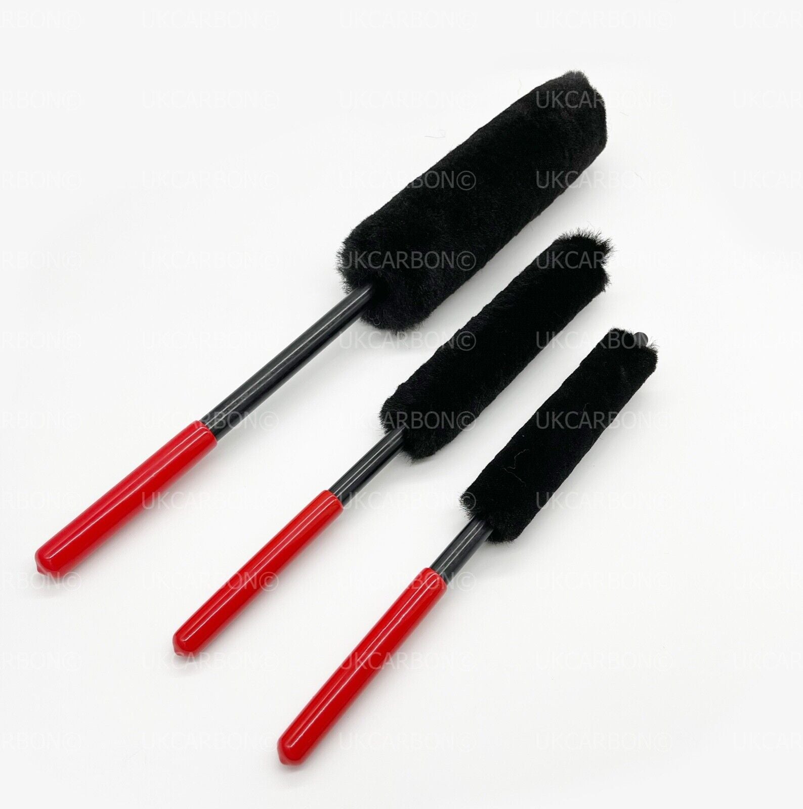 Alloy Wheel Cleaning Detailing Soft Wand Microfibre Wool Brush None Scratch 3pc