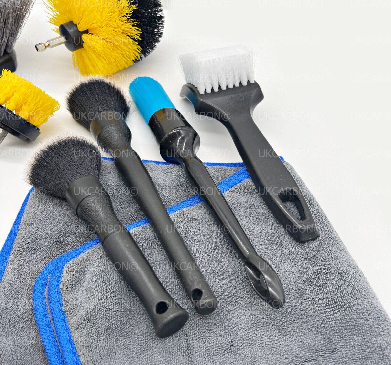 Car Cleaning Detailing Kit Set Interior Exterior Leather Wheel Drill Brush - UKCarbon