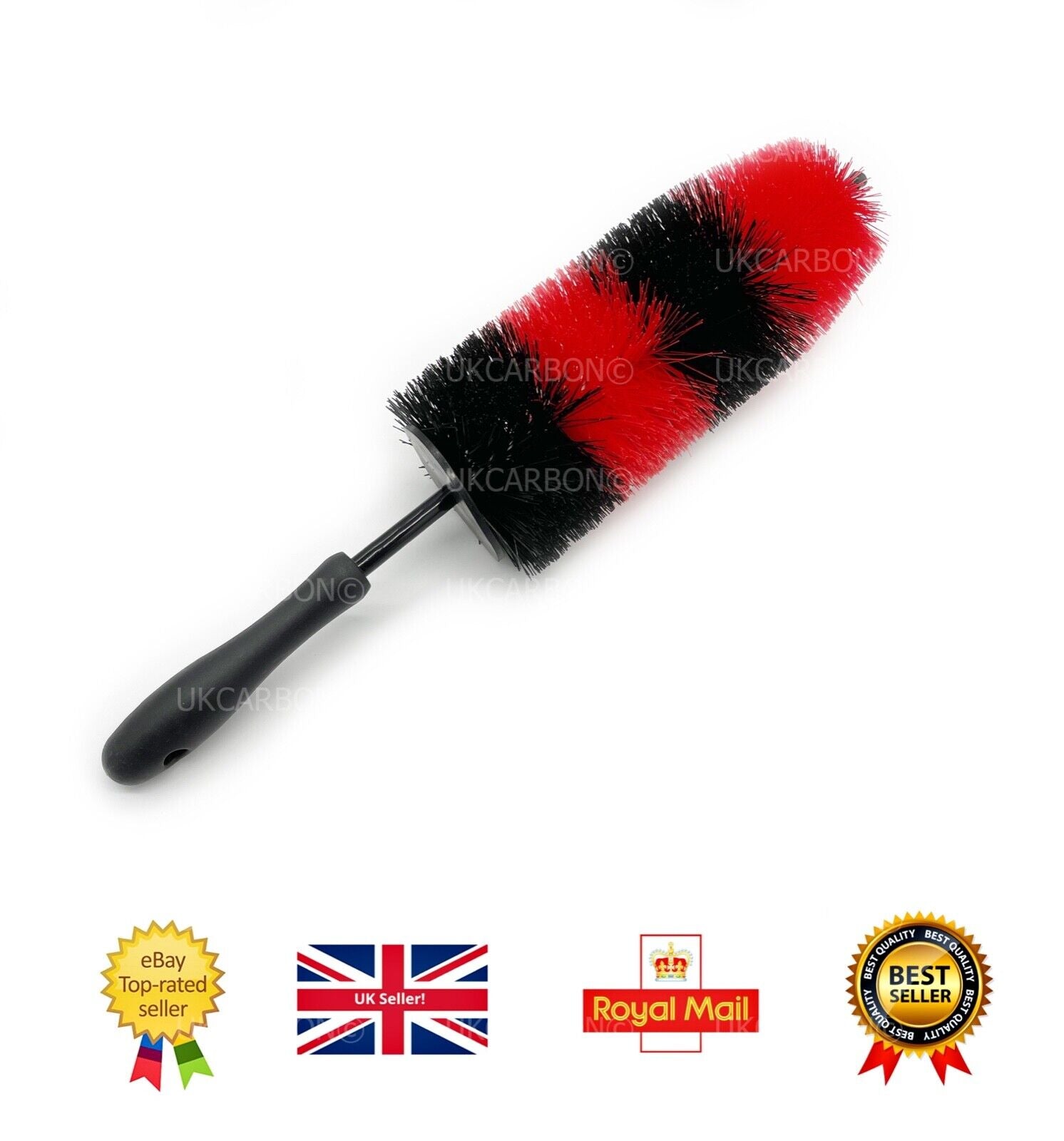 Extra Large Alloy Wheel Cleaning Long Reach Brush Wand Soft Easy Reach 42cm - UKCarbon