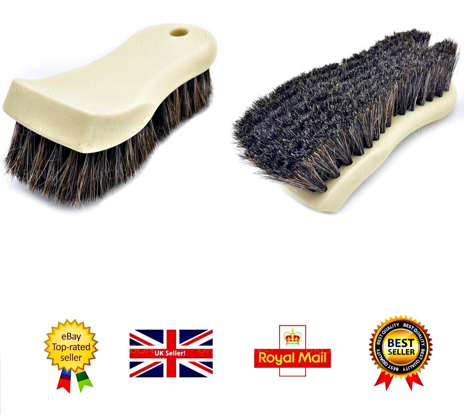 Leather Detailing Cleaning Brush Car Interior Furniture REAL Horse Hair Bristles - UKCarbon