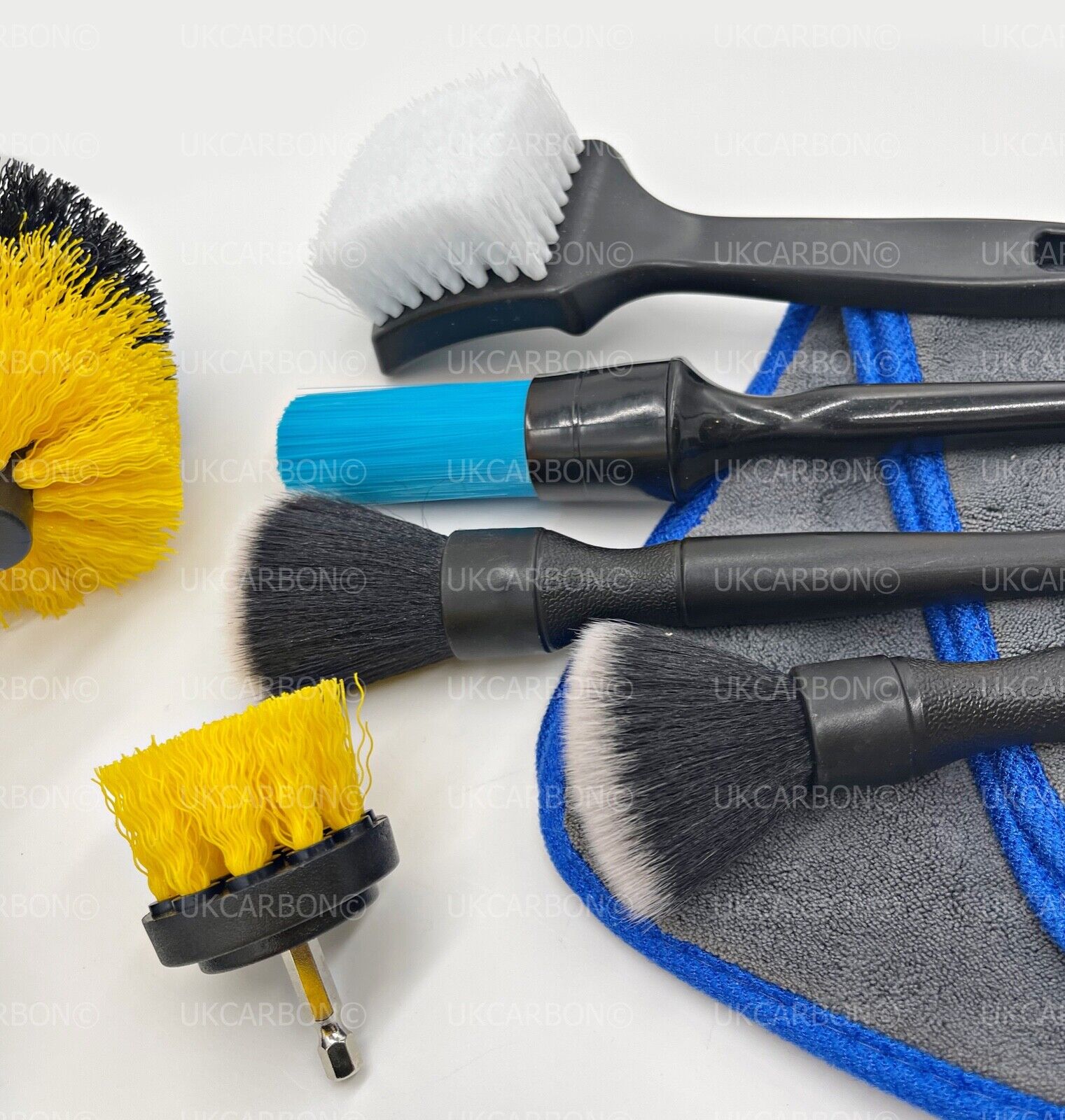 Car Cleaning Detailing Kit Set Interior Exterior Leather Wheel Drill Brush - UKCarbon