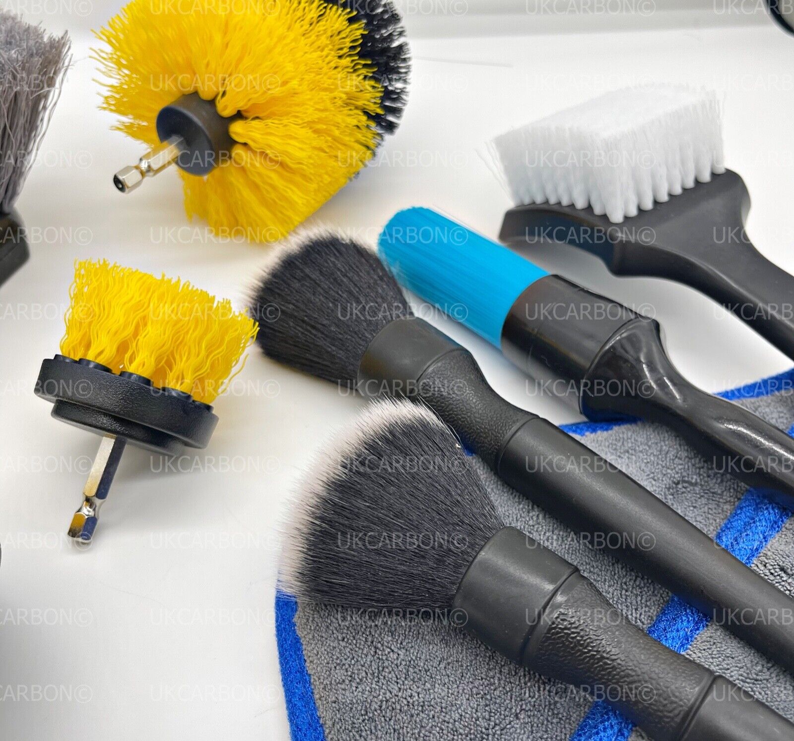 Car Cleaning Detailing Kit Set Interior Exterior Leather Wheel Drill Brush - UKCarbon