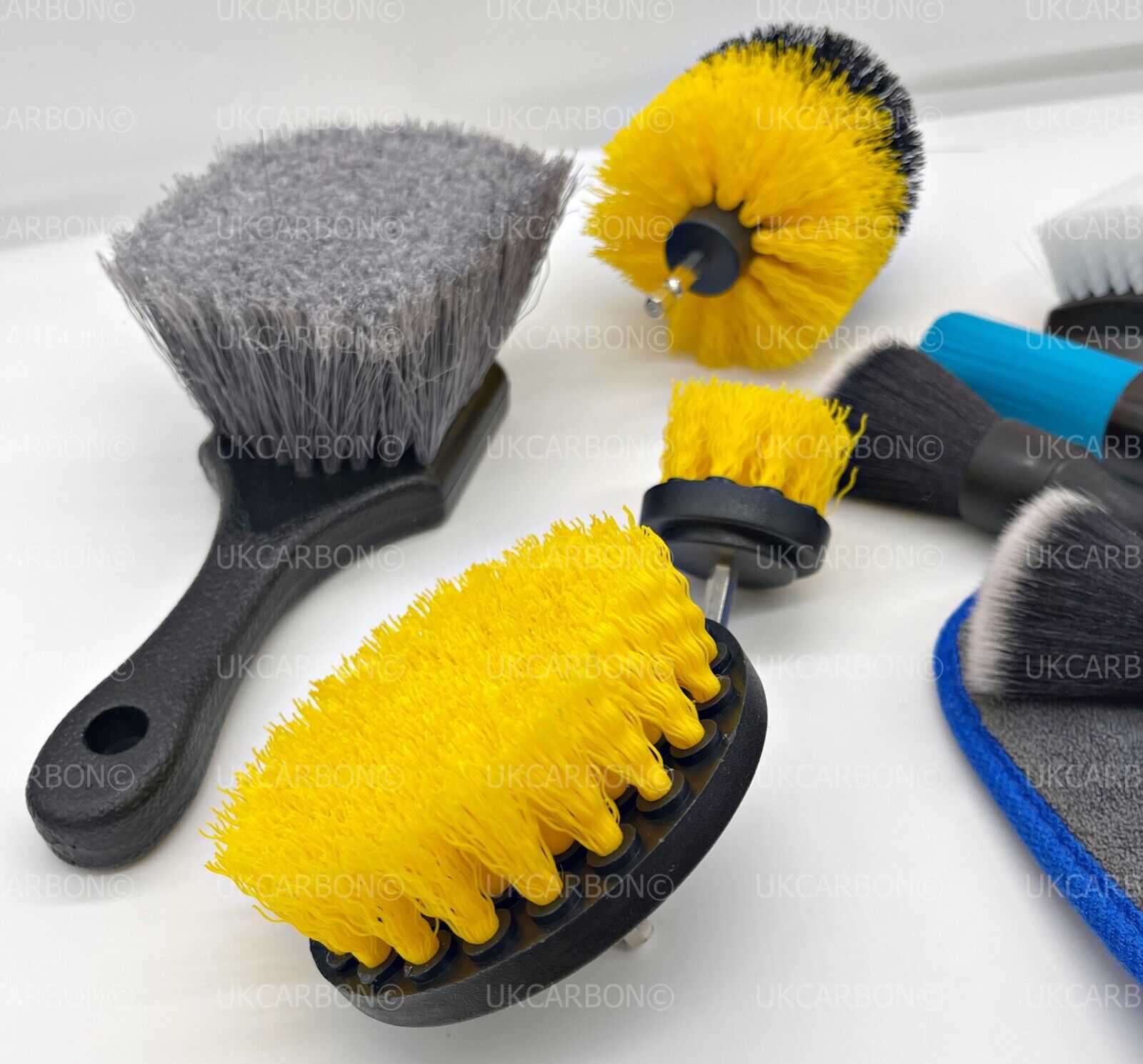Car Cleaning Detailing Kit Set Interior Exterior Leather Wheel Drill Brush - UKCarbon