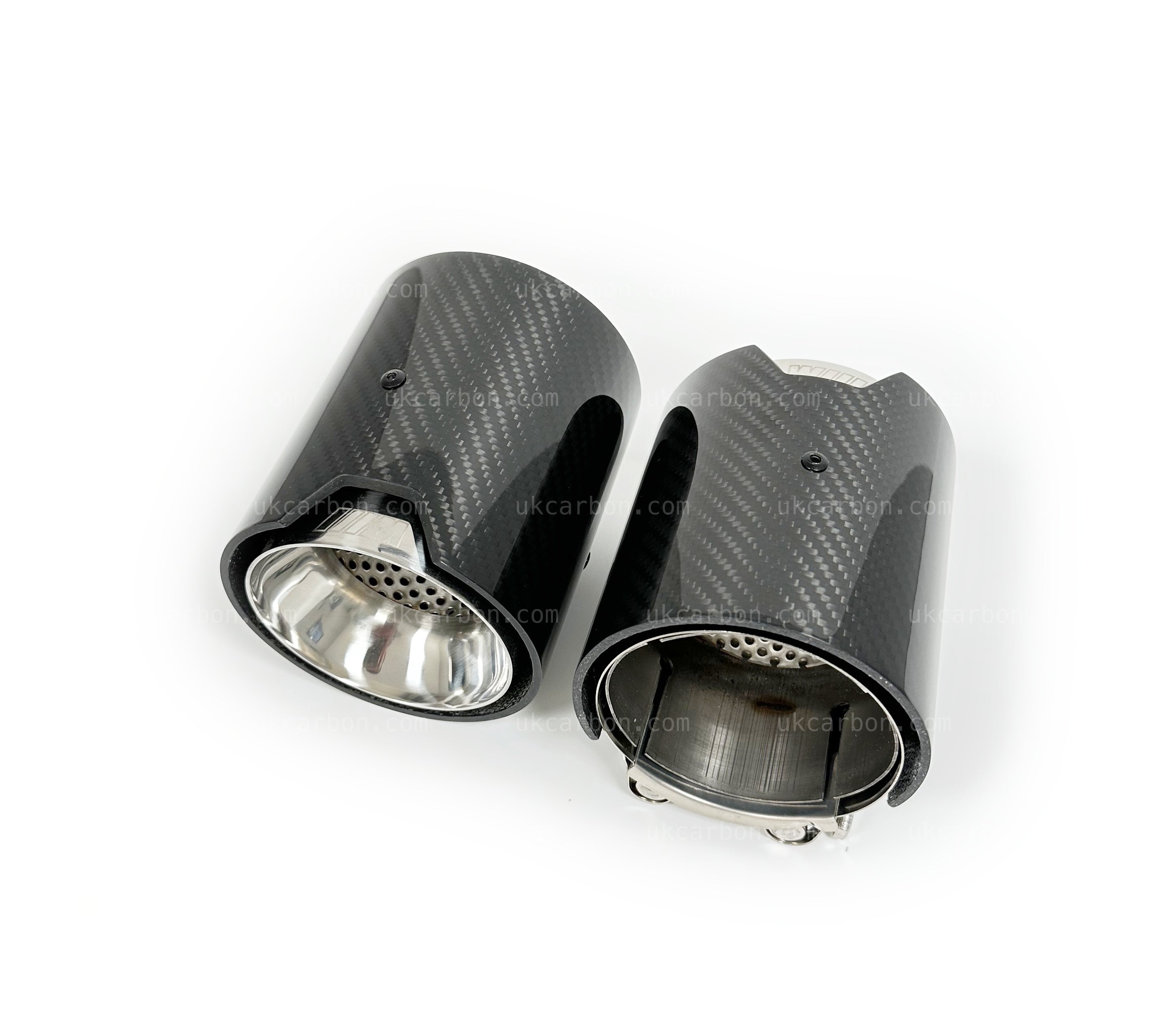 BMW M135i xDrive F40 Carbon Exhaust Tips M Performance Silver by UKCarbon