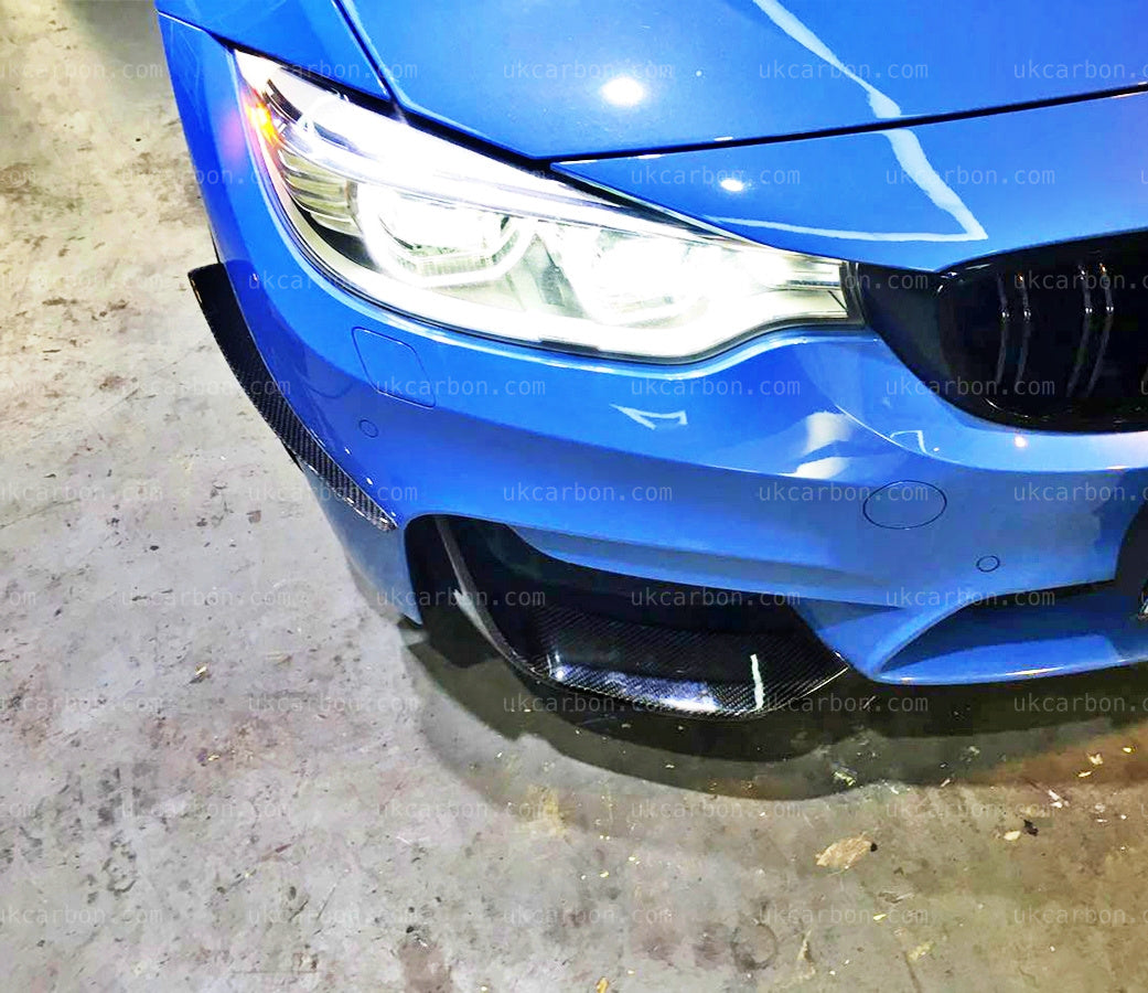 BMW M3 M4 Carbon Fibre Bumper Canards Insert Splitter F80 F82 F83 by UKCarbon
