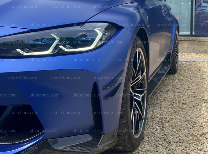 BMW M3 M4 Carbon Canards Front Bumper Fibre OEM Splitter Kit G80 G82 by UKCarbon