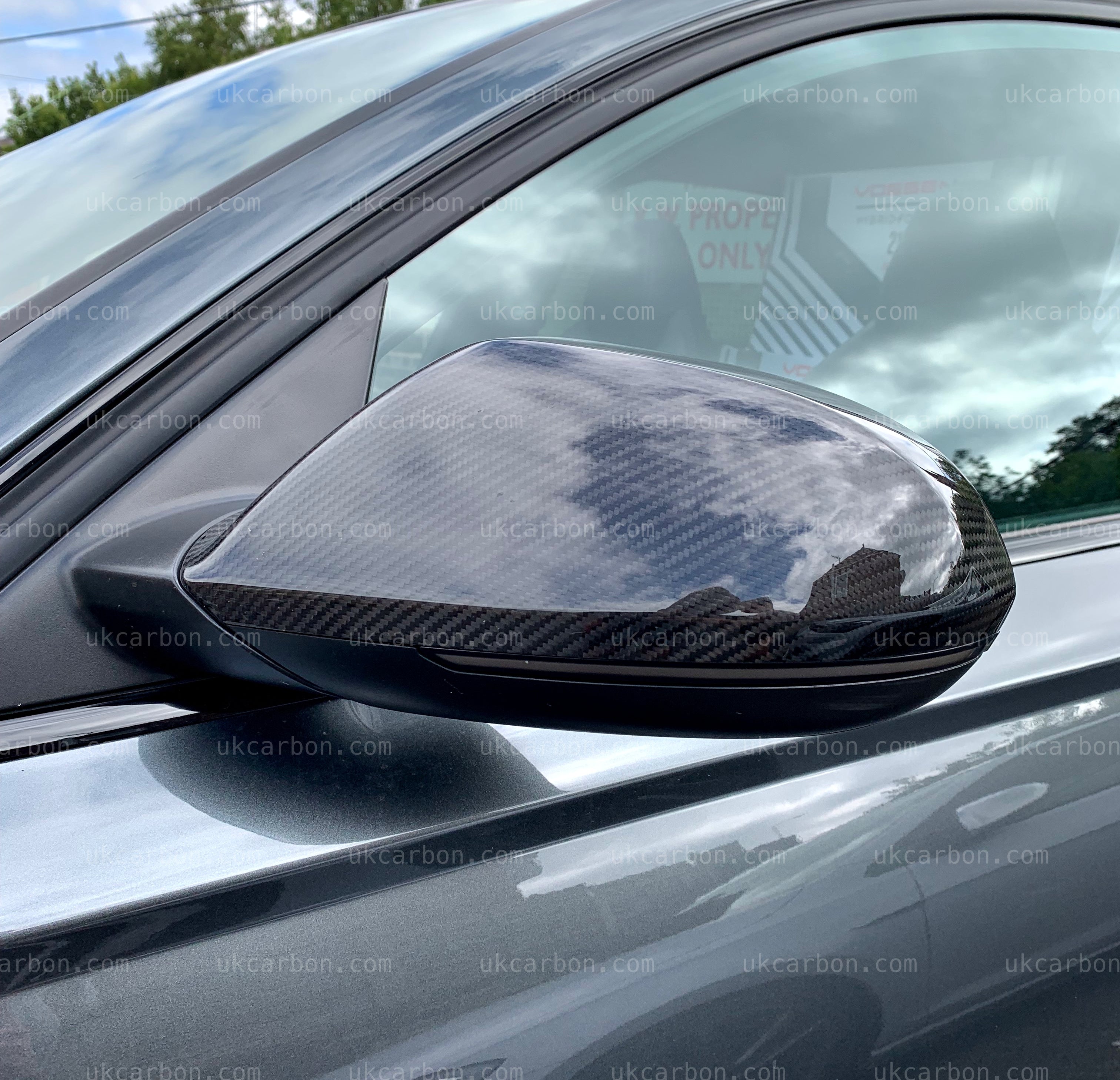 Audi A6 S6 RS6 Carbon Fibre Lane Assist Mirror Cover Replacement by UKCarbon