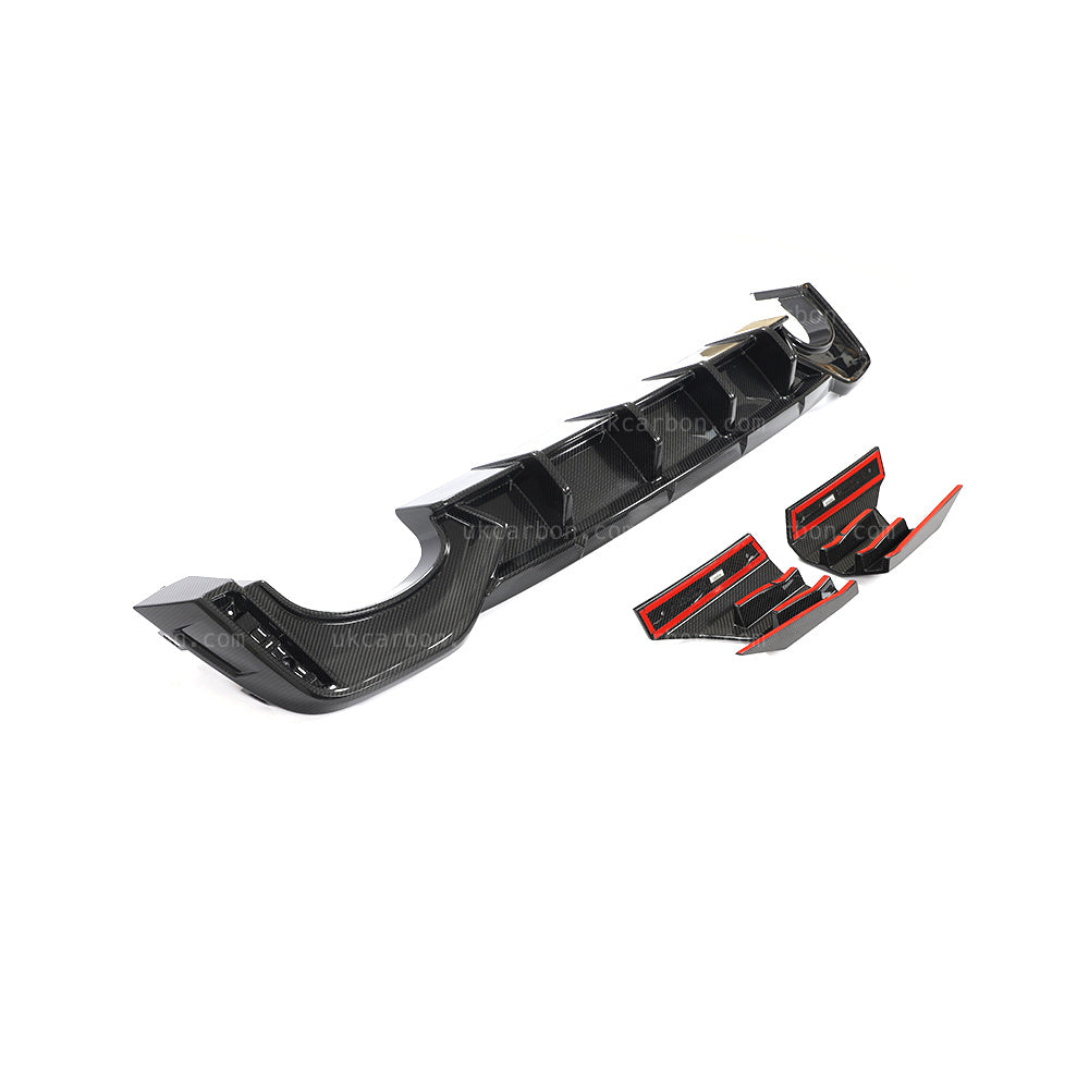 Audi RS6 Diffuser Pre Preg Carbon Fibre C8 2018 + Rear Bumper Kit by UKCarbon