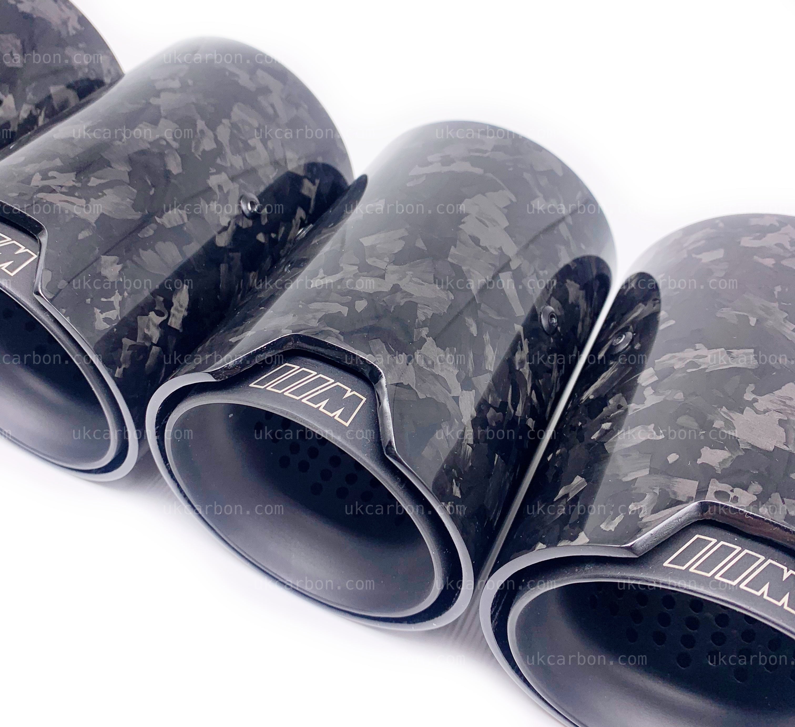 BMW M2 M3 M4 Exhaust Tips Black Forged Carbon Fibre F87 F80 F82 F83 by UKCarbon