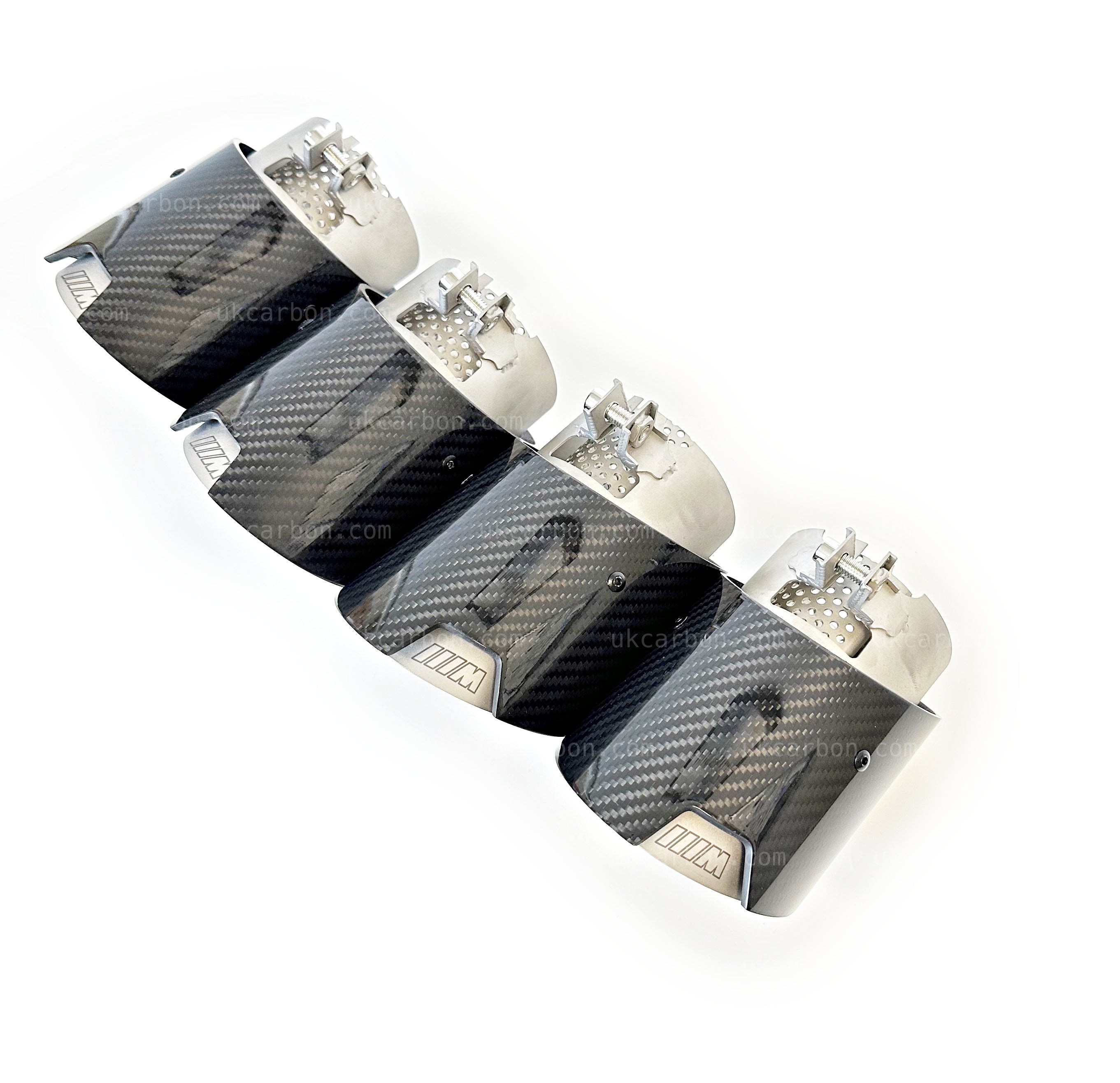 BMW M3 M4 G80 G82 G83 M Performance Carbon Silver Exhaust Tips MP By UKCarbon