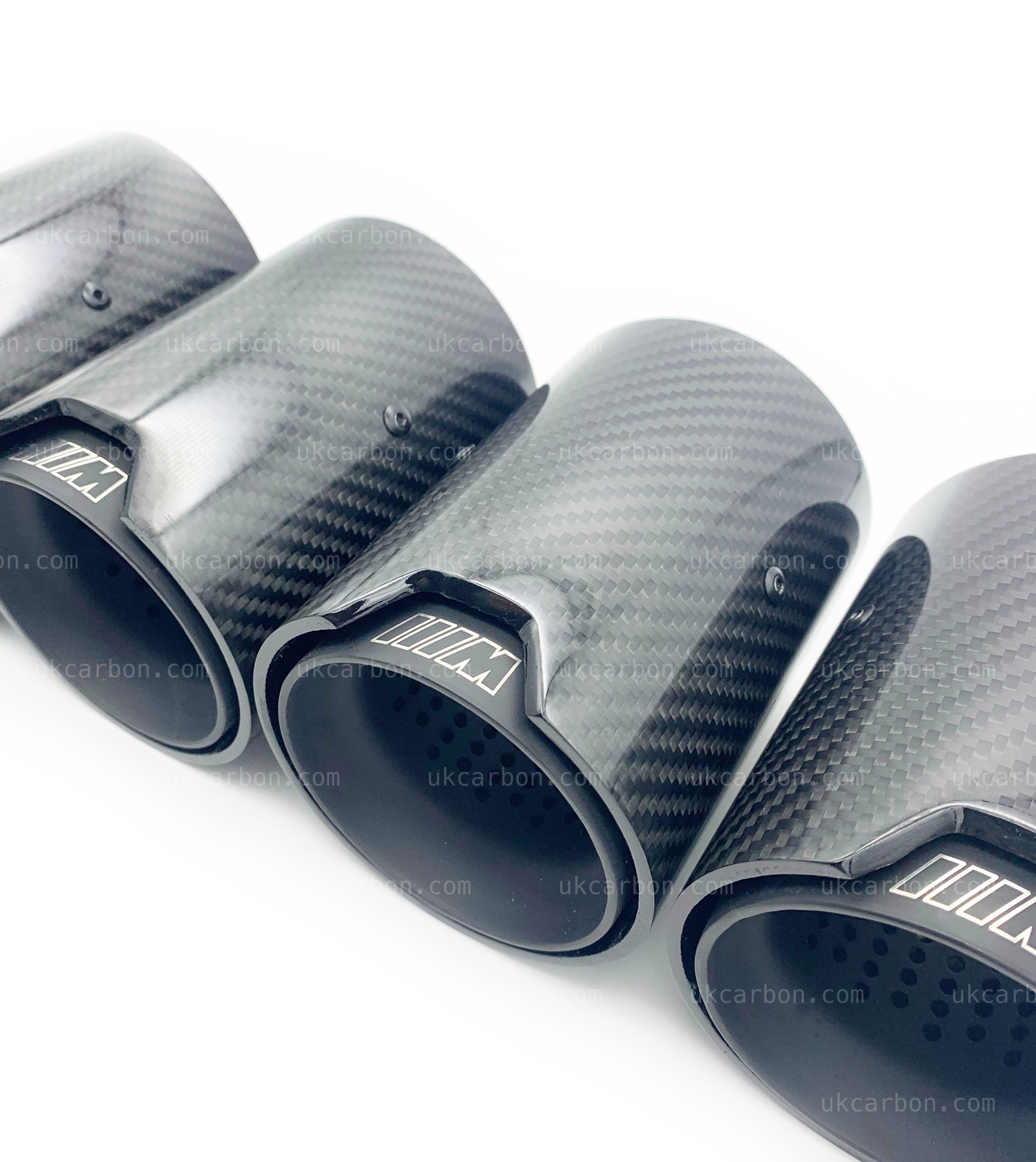 BMW M2 M3 M4 Carbon Exhaust Tips Black Fibre MP MPE F87 F80 F82 F83 by UKCarbon