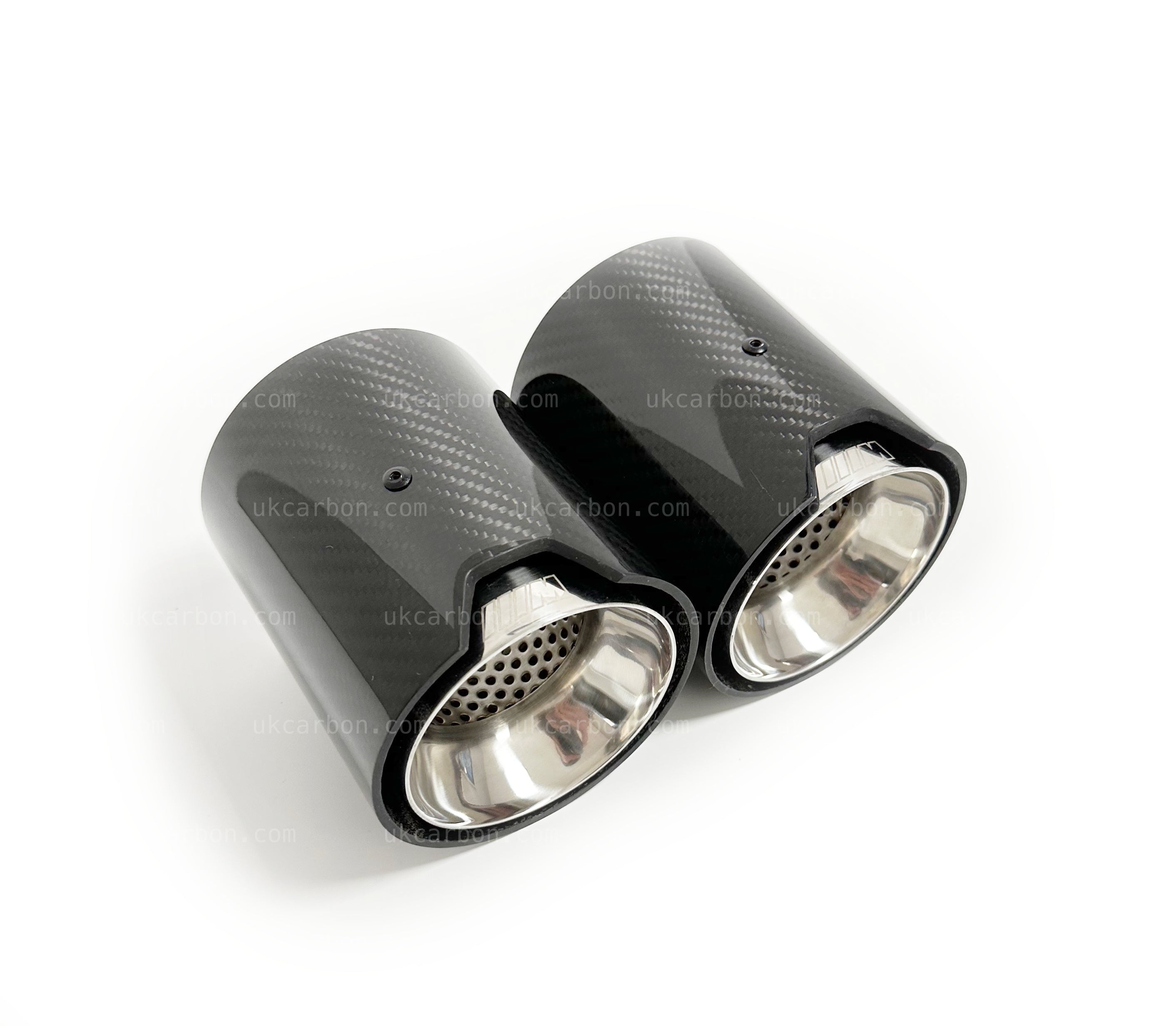 BMW M135i xDrive F40 Carbon Exhaust Tips M Performance Silver by UKCarbon