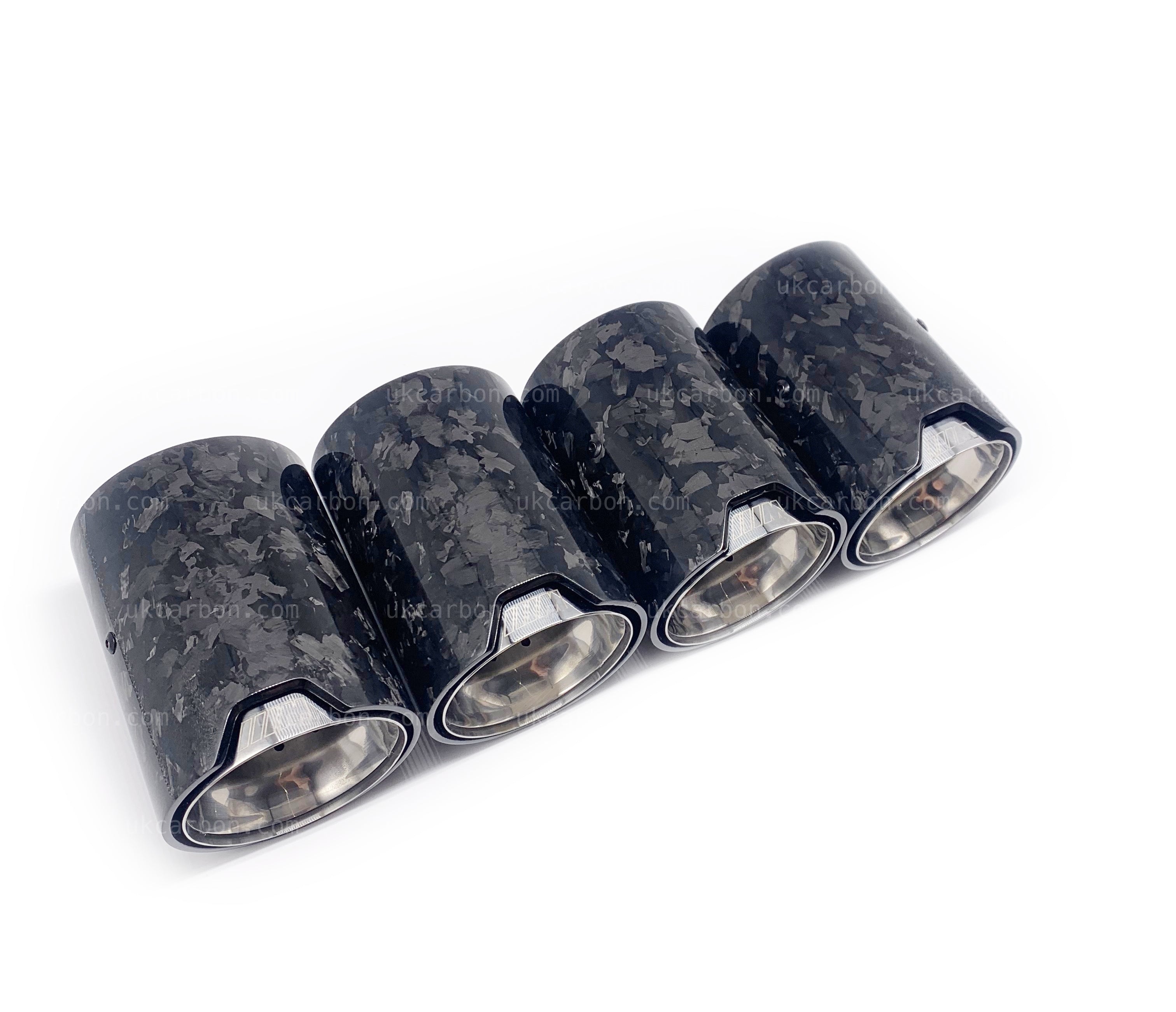 BMW M2 M3 M4 Exhaust Tips Silver Forged Carbon Fibre F87 F80 F82 F83 by UKCarbon