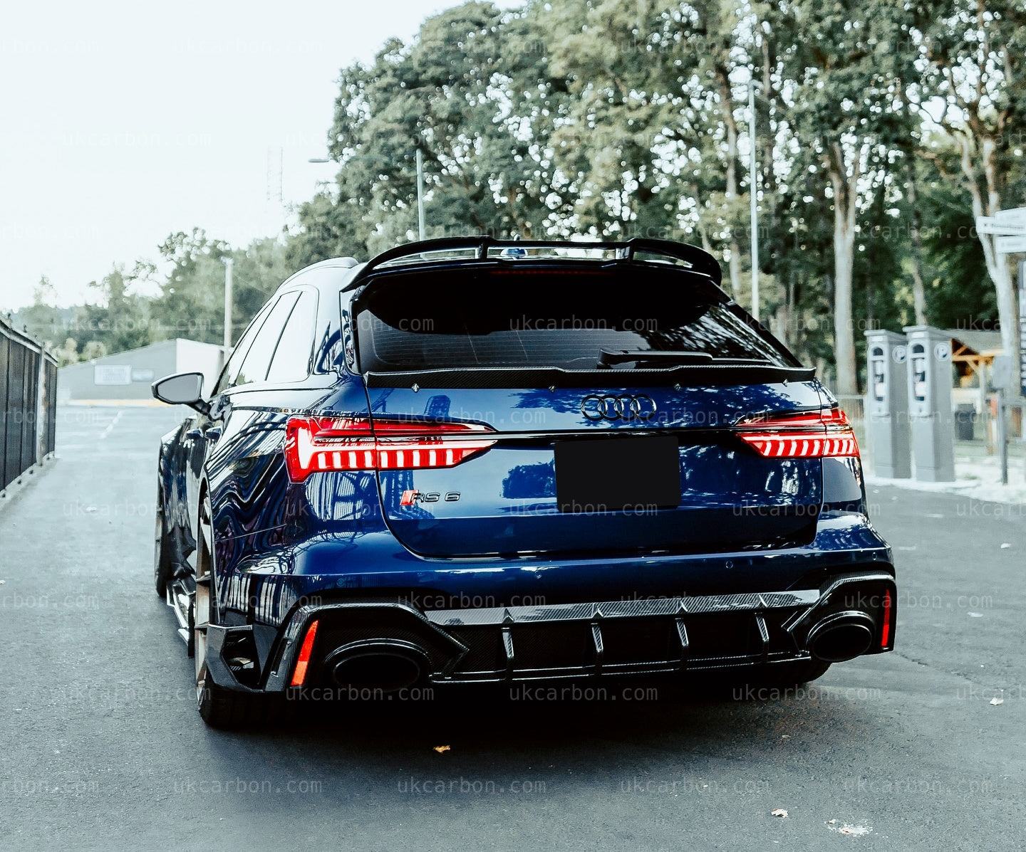 Audi RS6 Diffuser Pre Preg Carbon Fibre C8 2018 + Rear Bumper Kit by UKCarbon