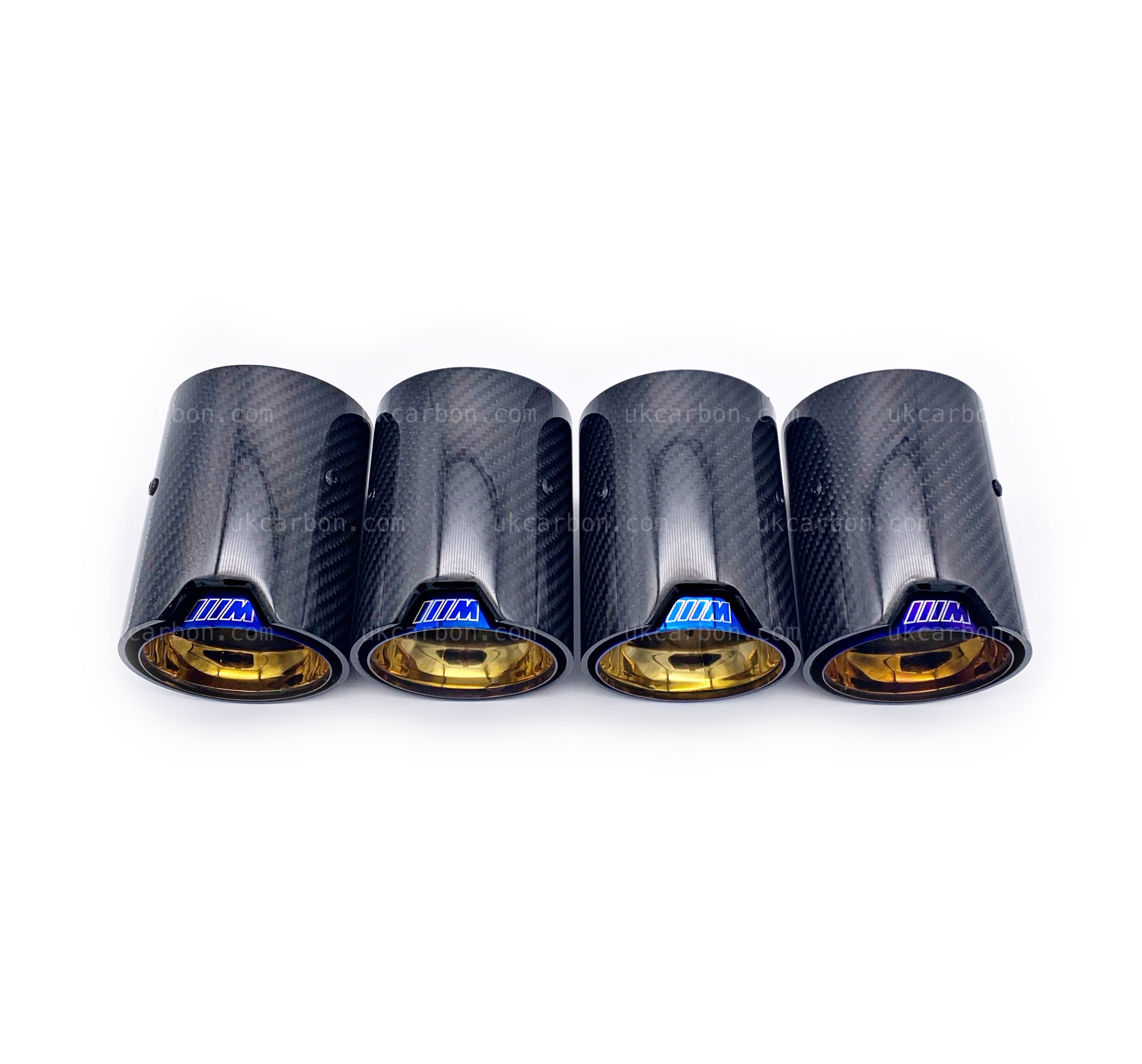 BMW M2 M3 M4 Carbon Exhaust Tips Blue Fibre MP MPE F87 F80 F82 F83 by UKCarbon