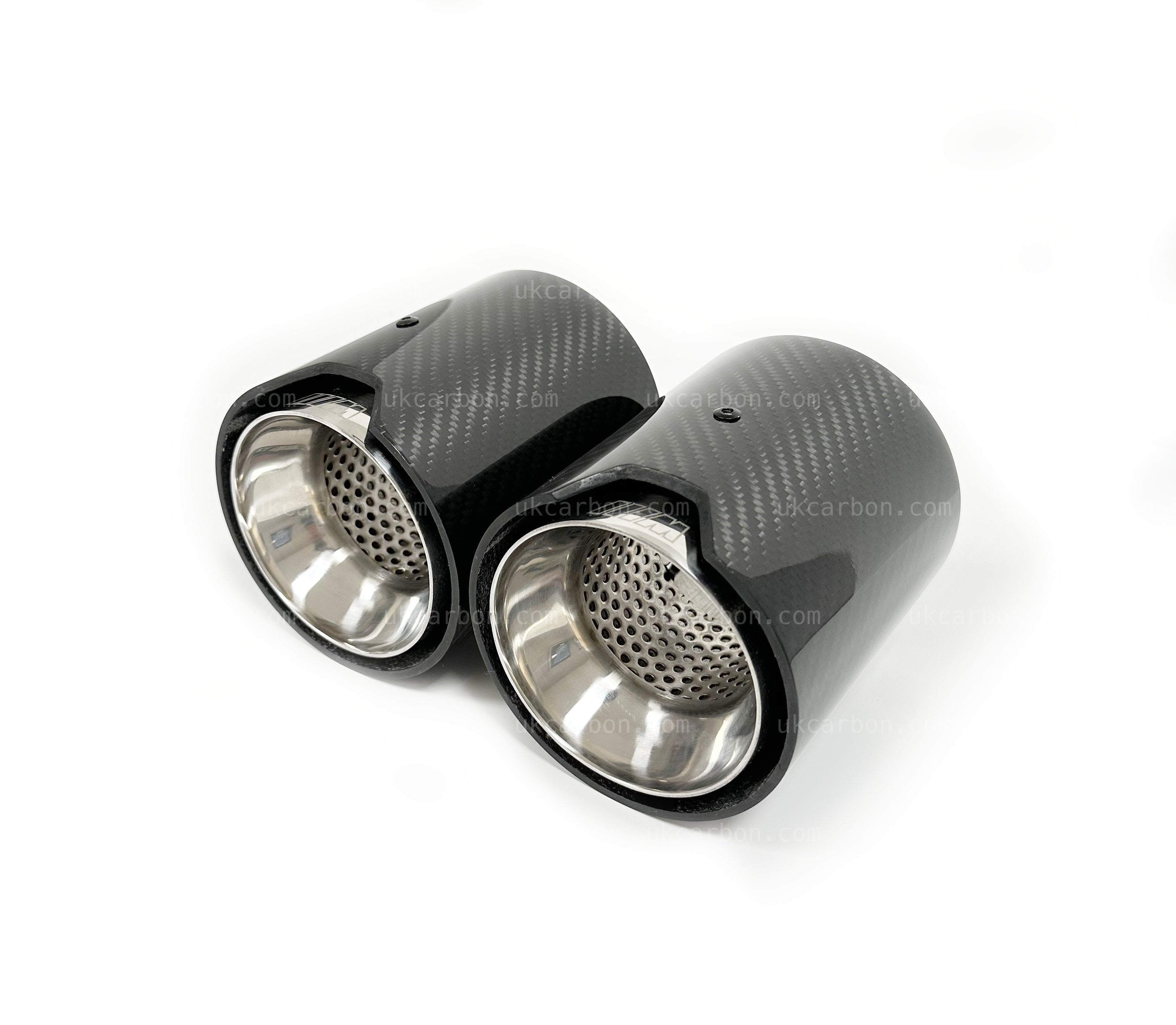 BMW M135i xDrive F40 Carbon Exhaust Tips M Performance Silver by UKCarbon