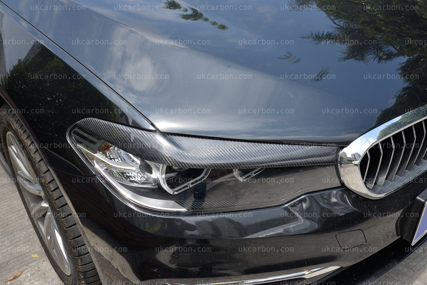 BMW 5 series M5 Carbon Fibre Headlight Eyelids Trim G30 G31 G38 F90 by UKCarbon