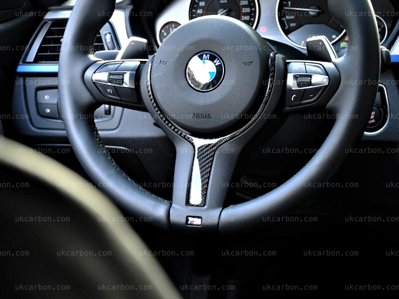 BMW 3 Series Carbon Fibre M Steering Wheel Trim Insert F30 F31 F34 by UKCarbon