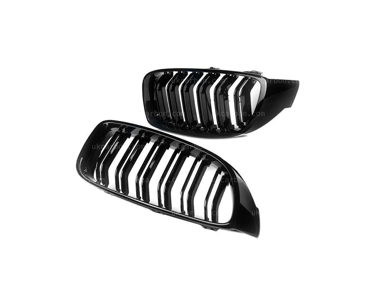 BMW 4 Series Gloss Black Kidney Grille Twin Bar Slat F33 F36 F32 by UKCarbon