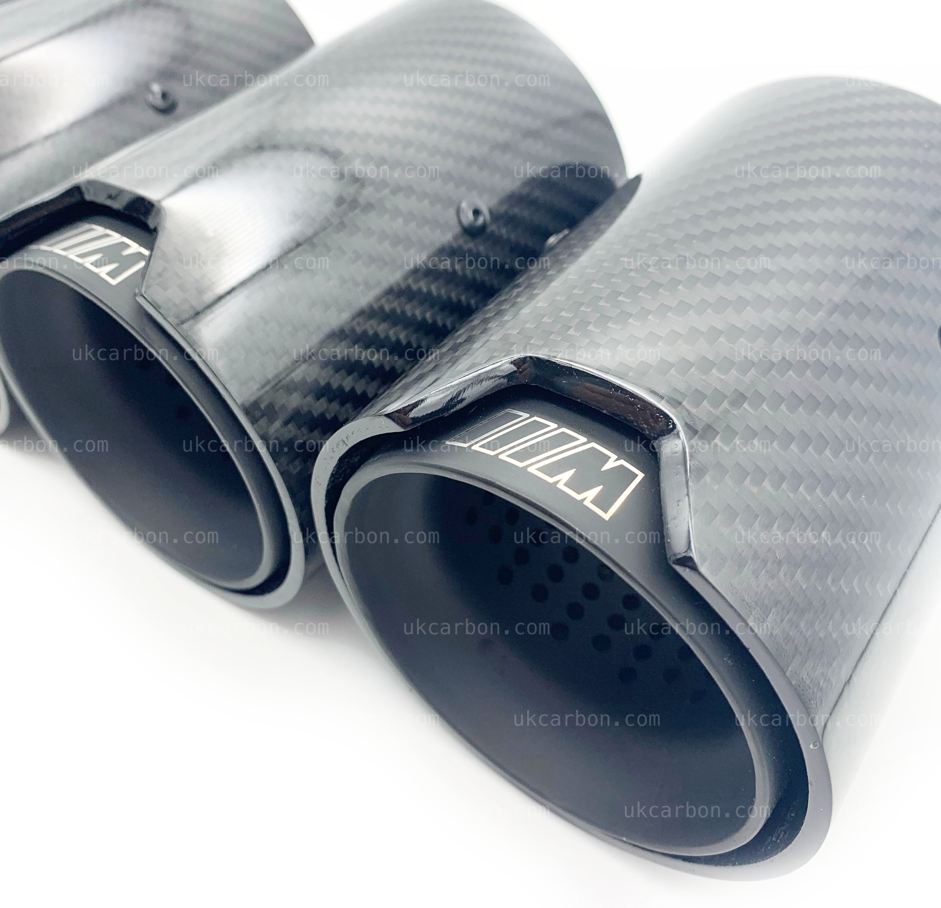 BMW M2 M3 M4 Carbon Exhaust Tips Black Fibre MP MPE F87 F80 F82 F83 by UKCarbon