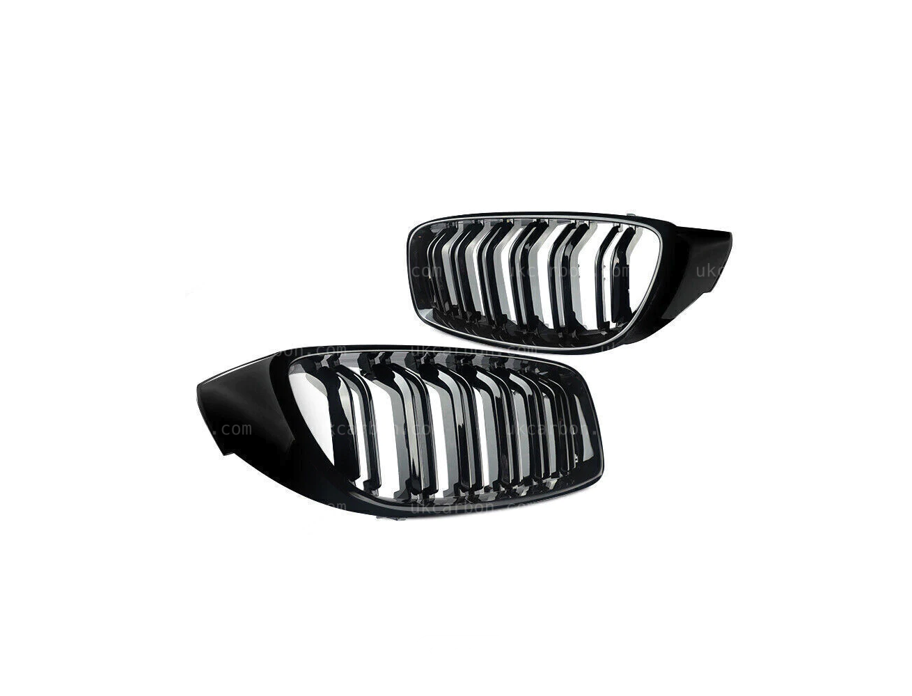 BMW 4 Series Gloss Black Kidney Grille Twin Bar Slat F33 F36 F32 by UKCarbon