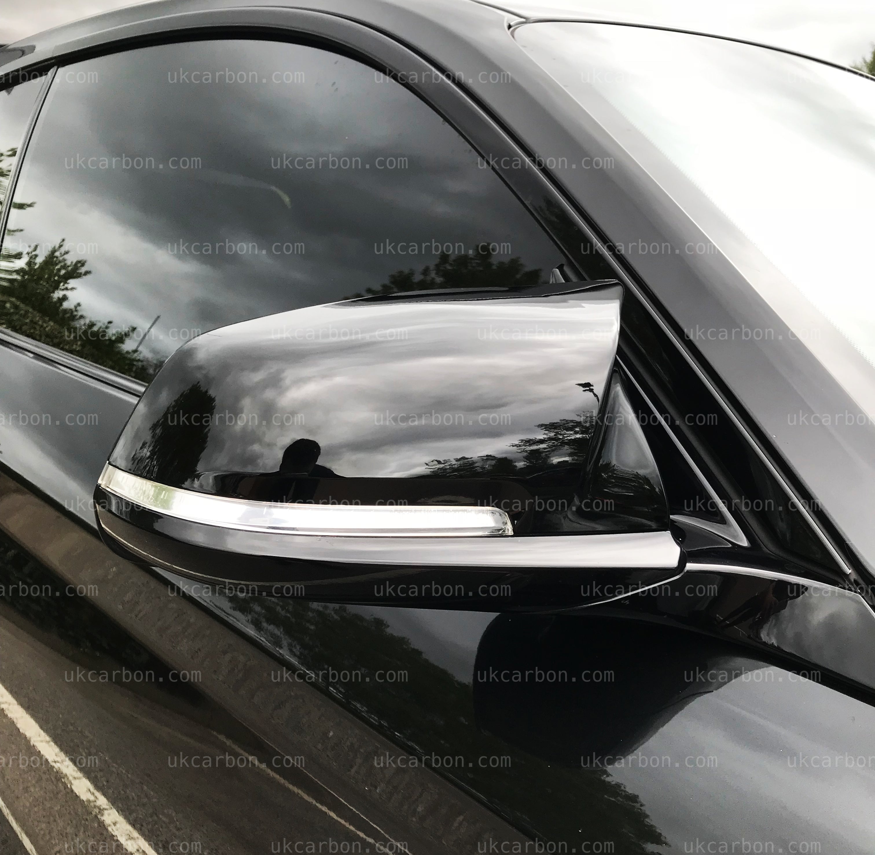 BMW 3 Series Gloss Black M Style Wing Mirror Cover Replacements F30 by UKCarbon