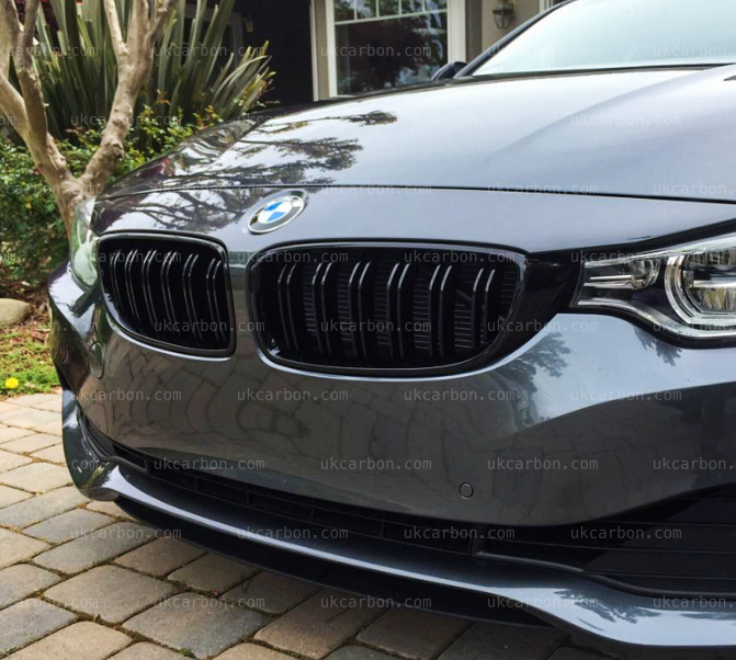 BMW 3 Series Gloss Black Kidney Grille Twin Bar Slat F30 F31 by UKCarbon