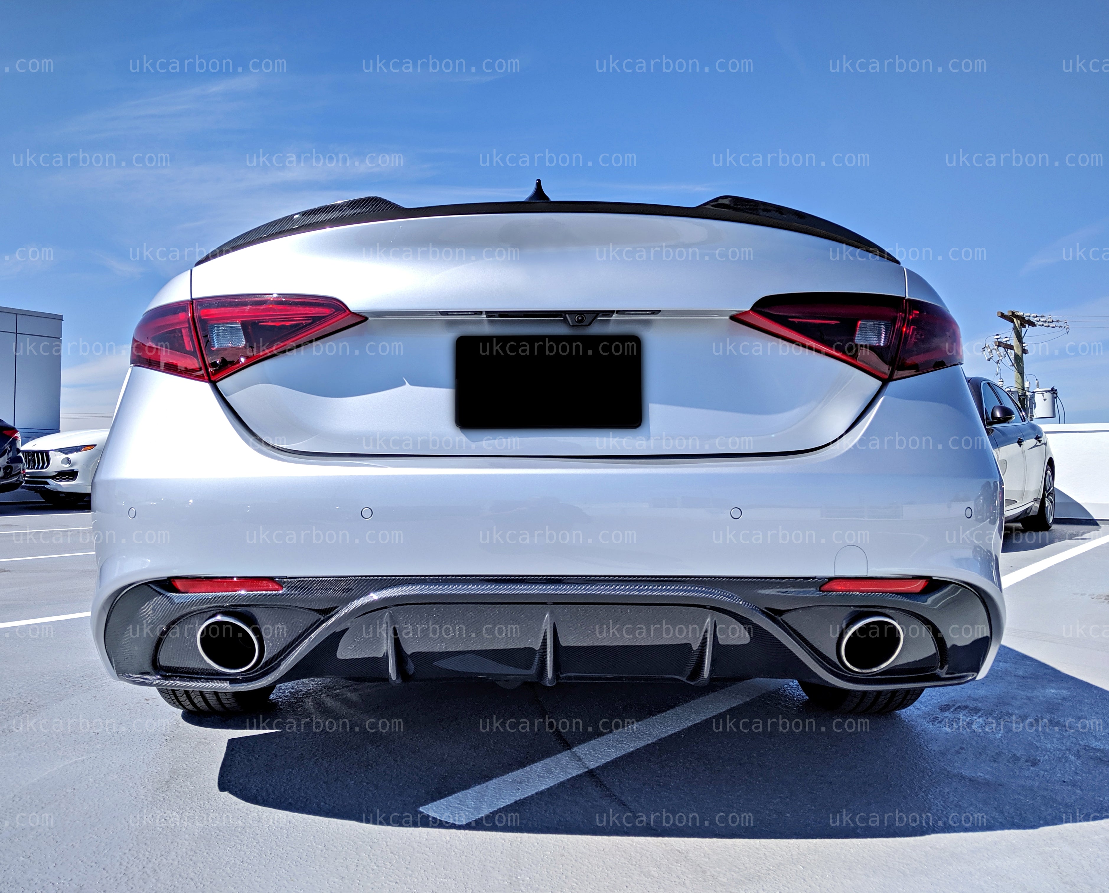 Alfa Romeo Giulia Veloce Ti Sport Carbon Fibre Diffuser by UKCarbon