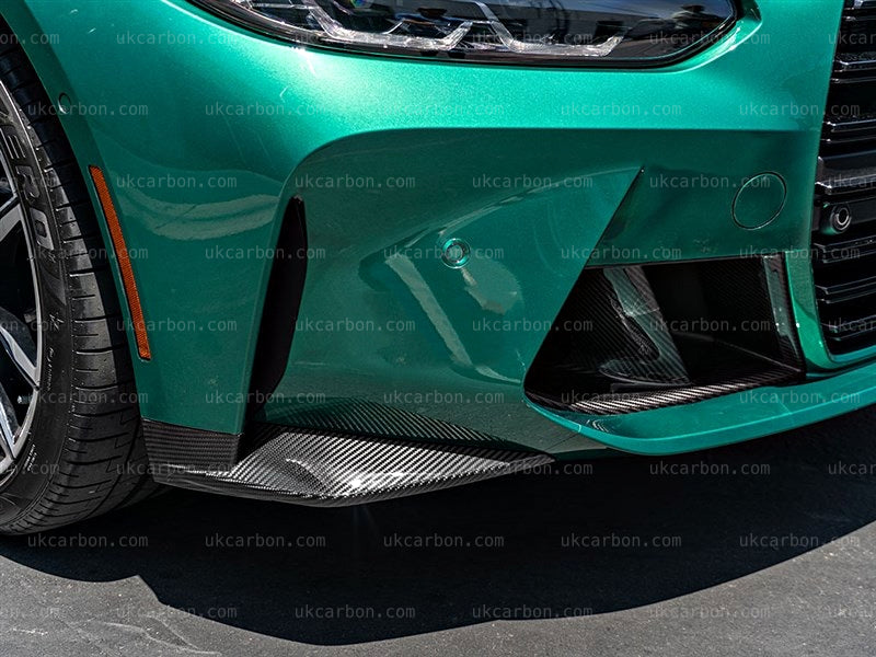 BMW M3 M4 Front Bumper Corner Splitter Pre Preg Carbon Fibre G80 G82