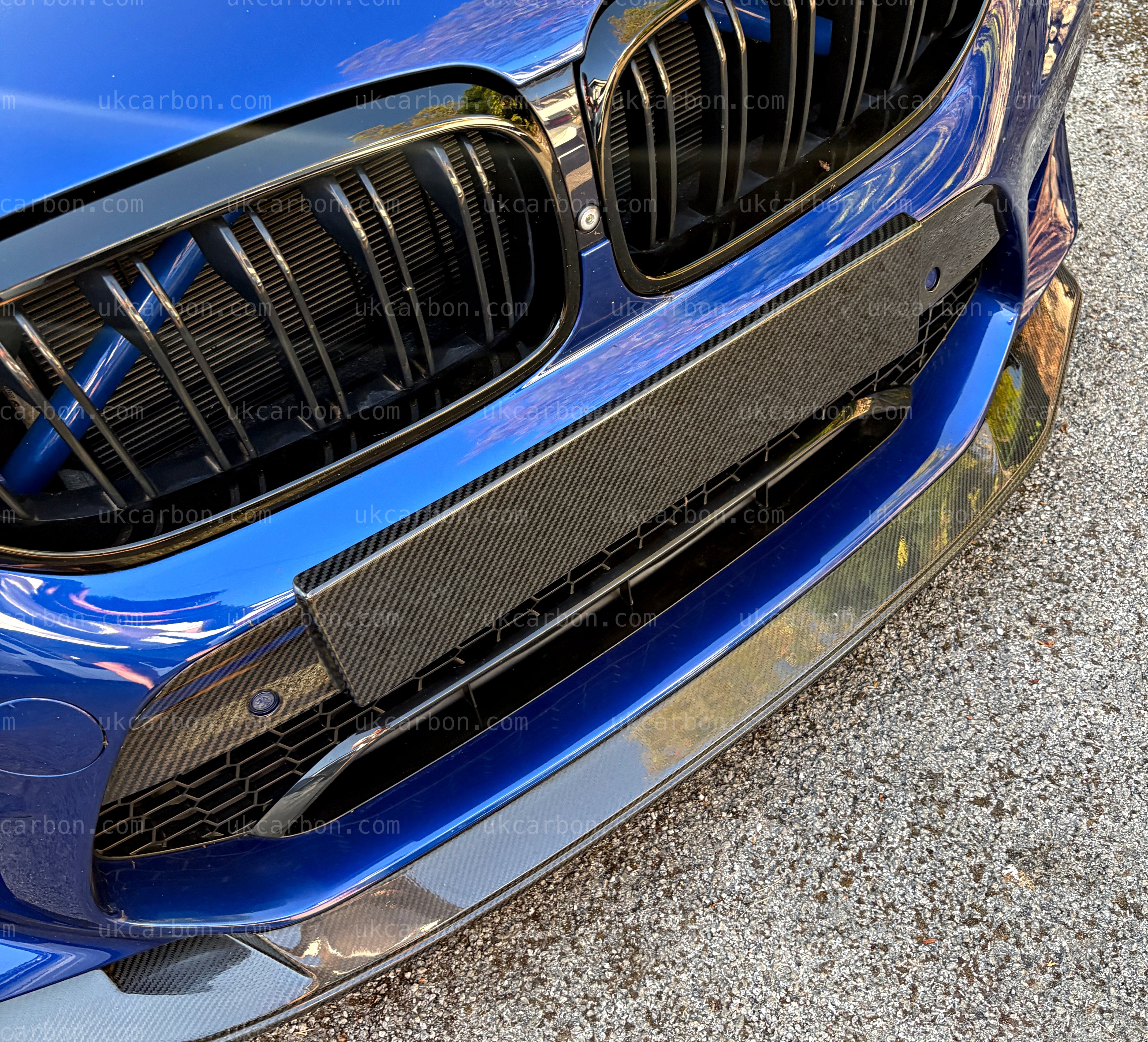 BMW M5 Carbon Bumper Front Number Plate M Performance Splitter Kit by UKCarbon
