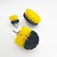 3x DRILL ATTACHMENT CLEANING BRUSH SET POWER SCRUB HOME CAR TILE BATHROOM YELLOW - UKCarbon